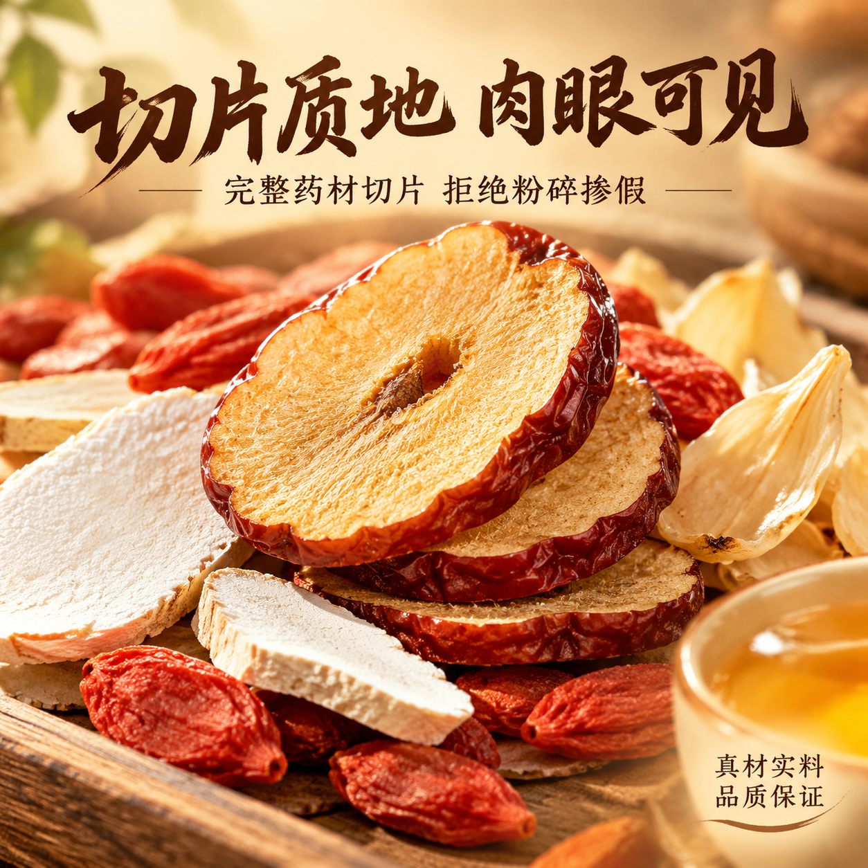 [主图-3] 细节微距 药材切片质地特写 质量看得见 [统一基… - 图片创意预览