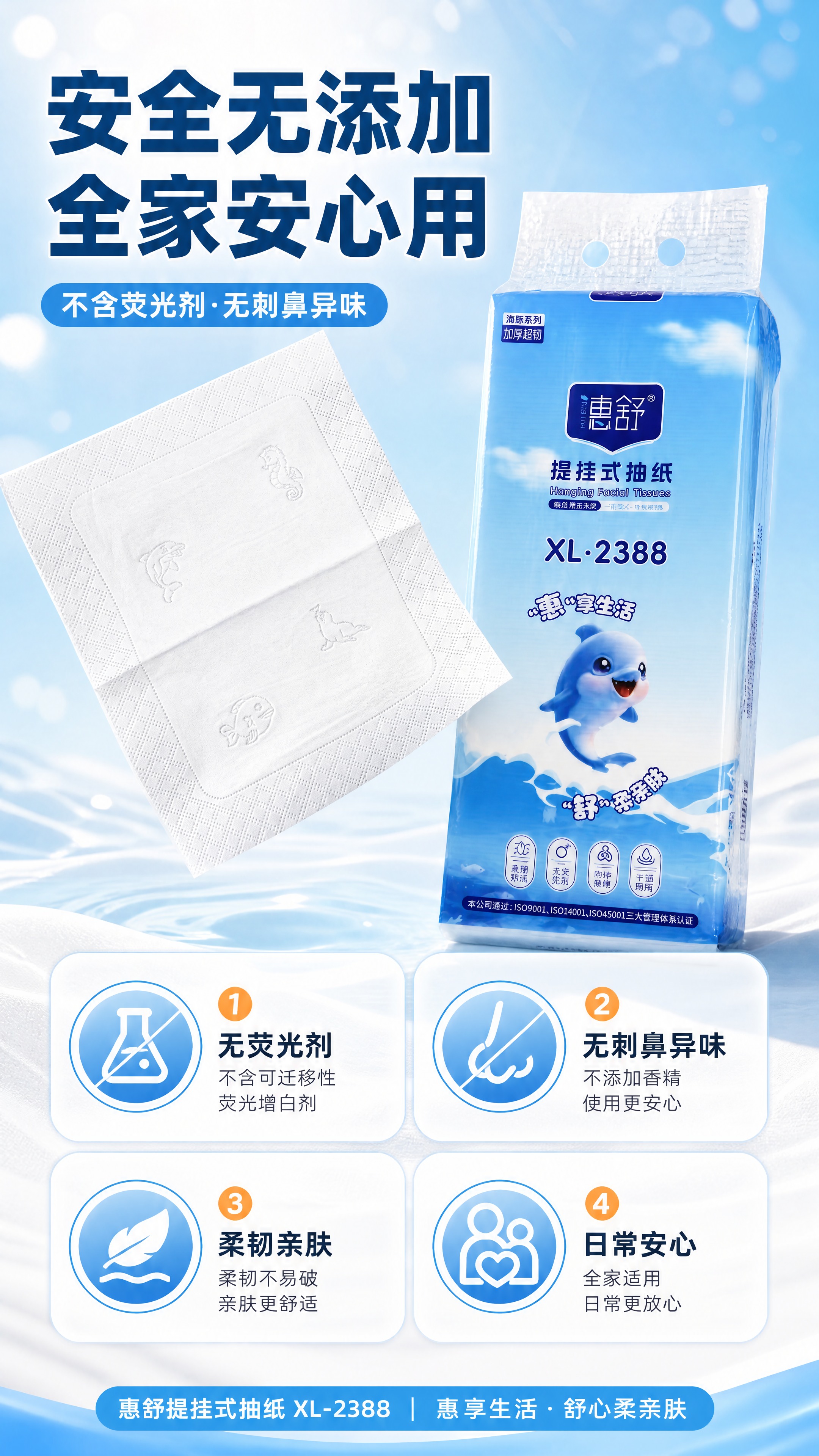 [商品] 使用【图4】纸巾特写与【图1】包装正面；保留纸巾压花… - 图片创意预览
