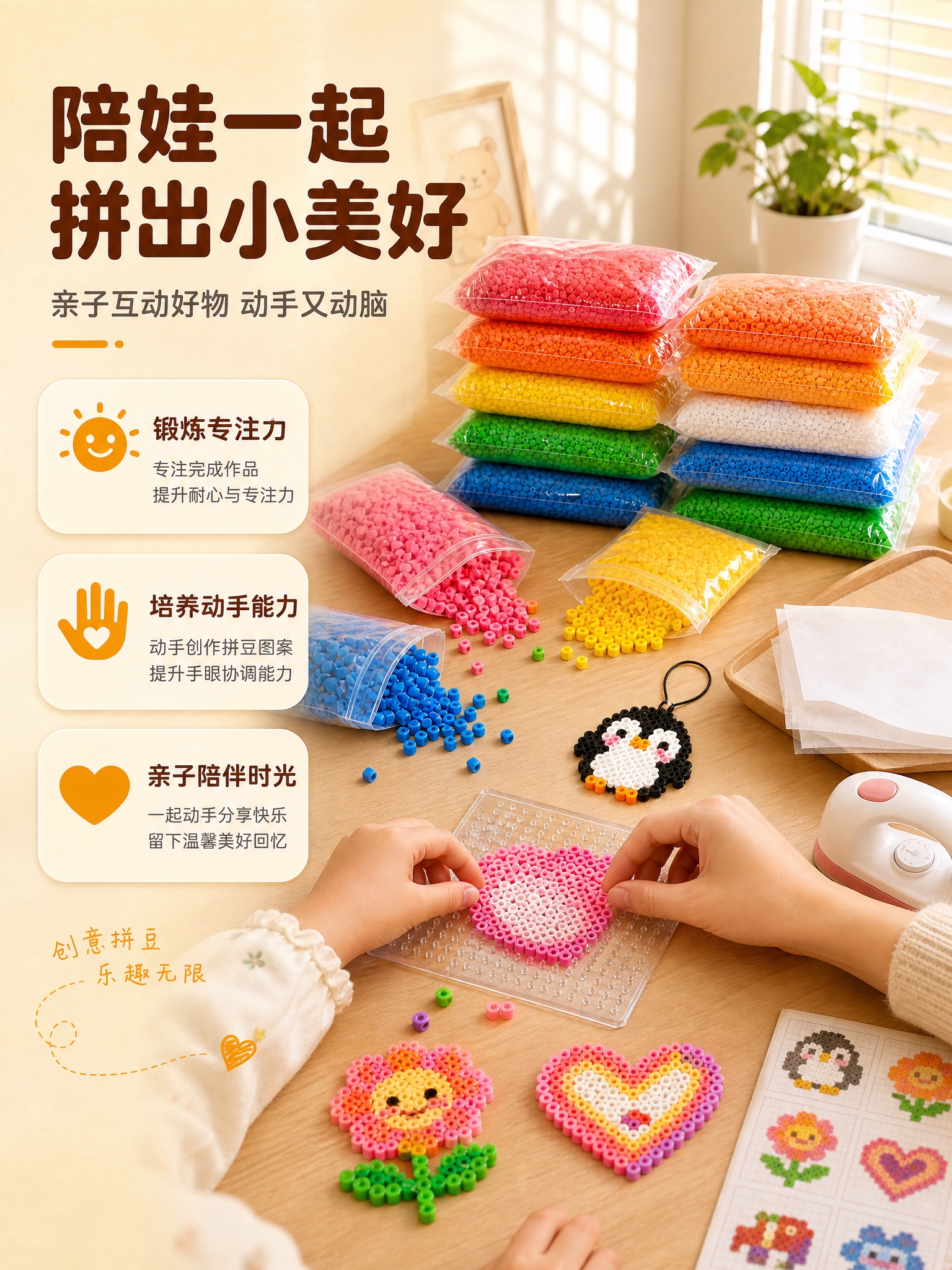 [商品] 使用【图1】【图5】拼豆补充包及拼豆颗粒；保留透明自… - 图片创意预览