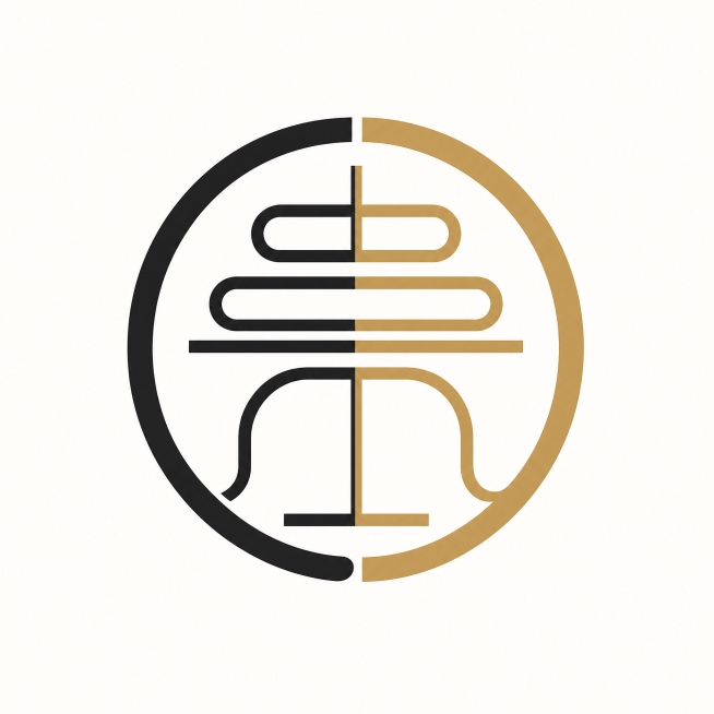 设计“壹元复始”图形logo，结合圆形和一元硬币元素，简约大气新中式风格，极简线条，适合作为品牌标识预览效果