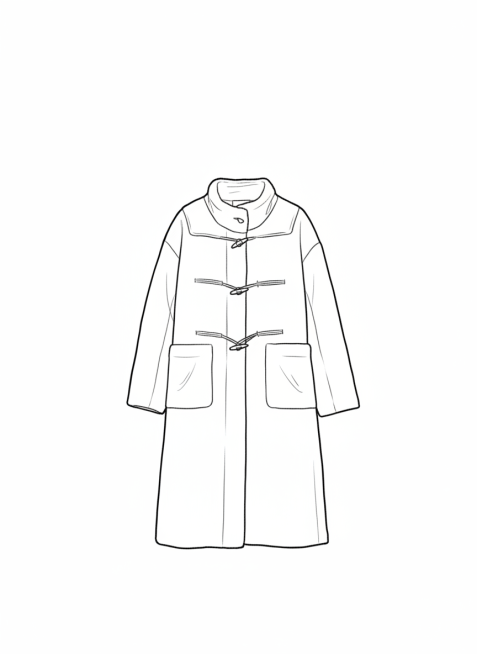 根据图片的服装款式，画一个服装线稿图预览效果