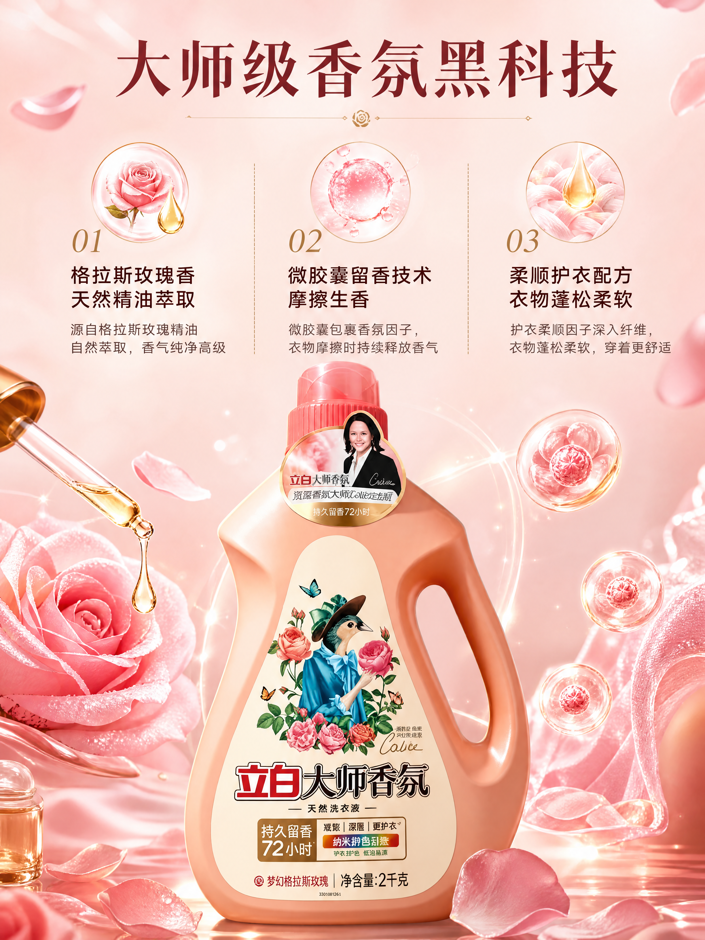 [商品] 使用【图1】立白大师香氛洗衣液2kg瓶装；保留瓶身粉… - 图片创意预览