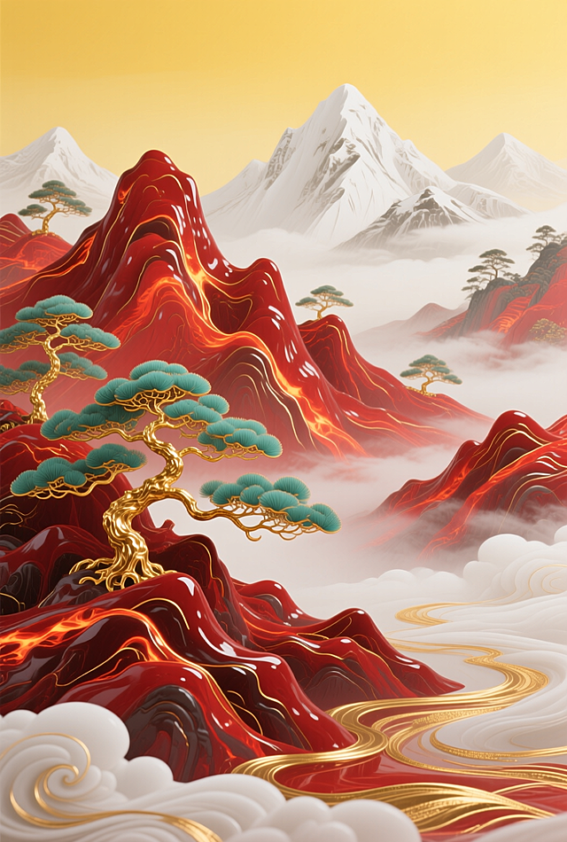 喜庆中国风山水