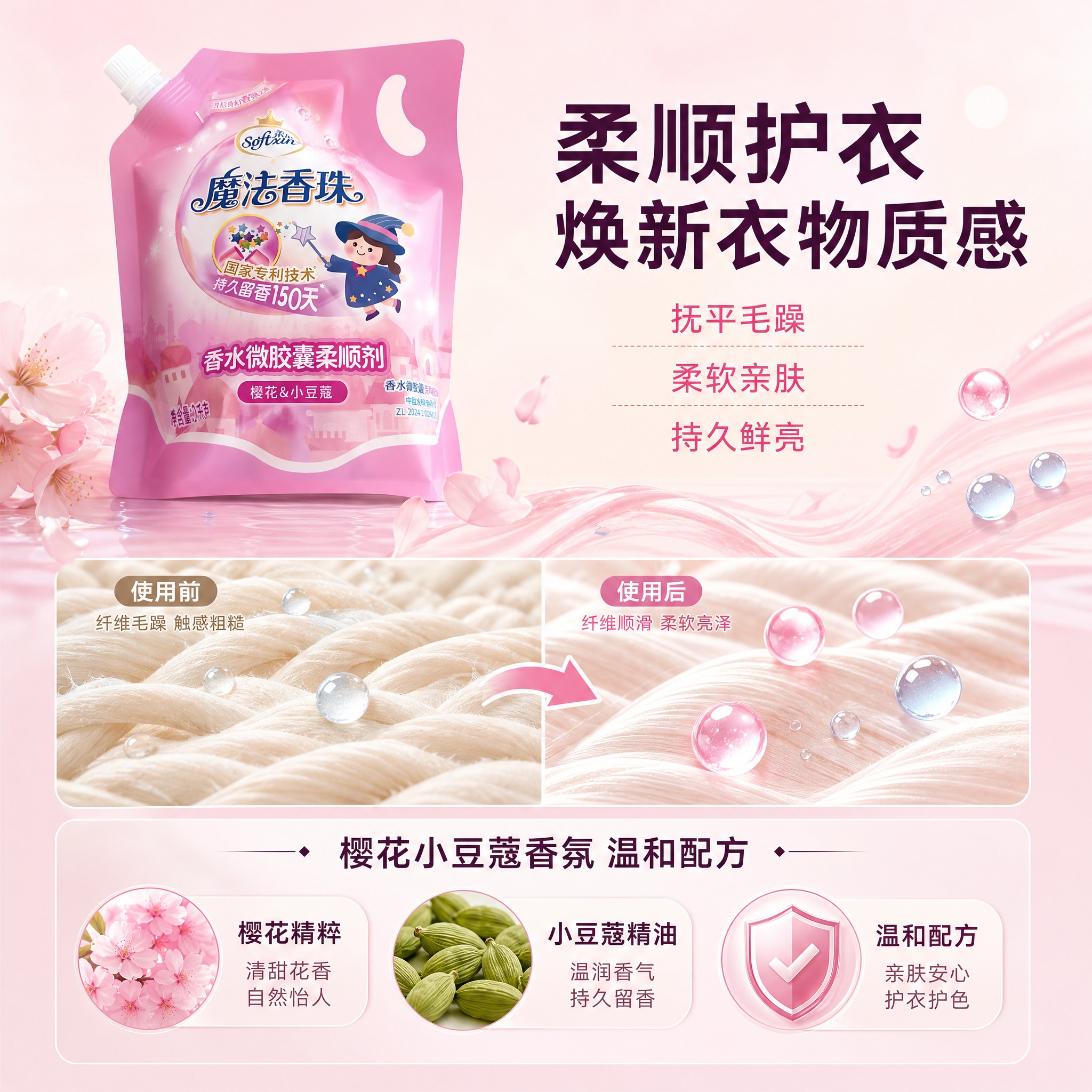 [主图-3] 介绍图-柔顺护衣功效与成分安心感展示。 [统一基… - 图片创意预览