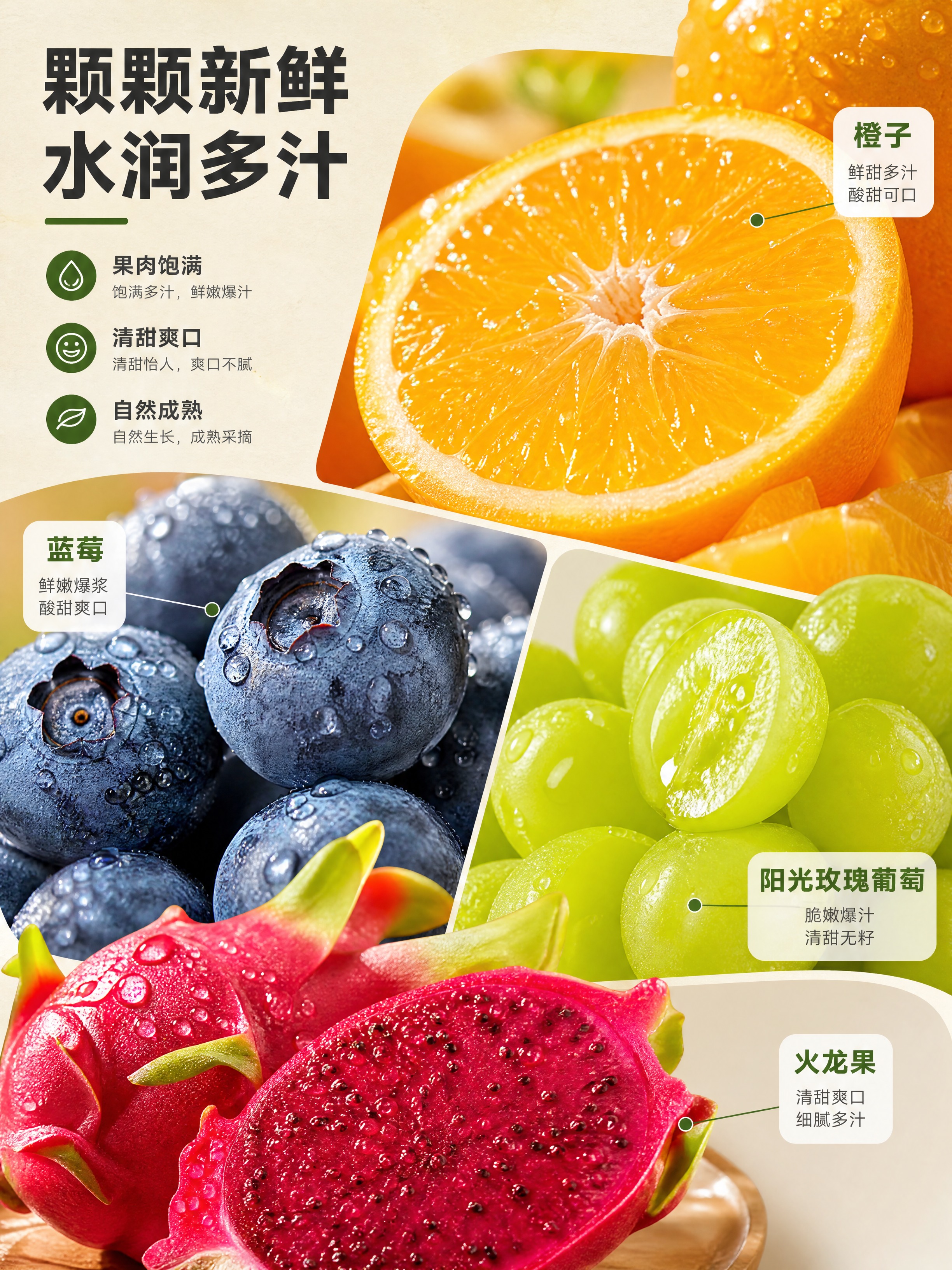 [商品] 使用【图1】安康-鲜果果篮中的水果做质地特写；保留水… - 图片创意预览