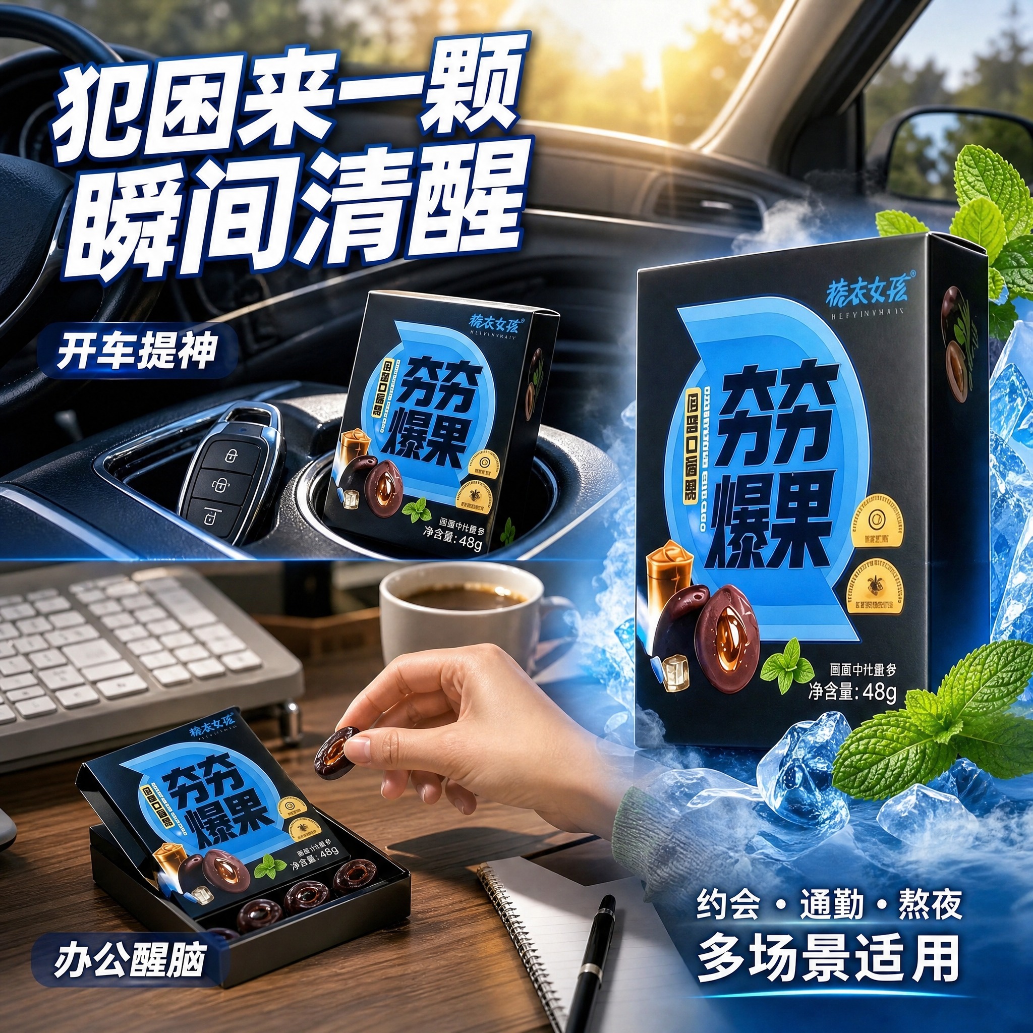 [主图-4] 使用场景 开车办公提神 多场景适用 [统一基调]… - 图片创意预览