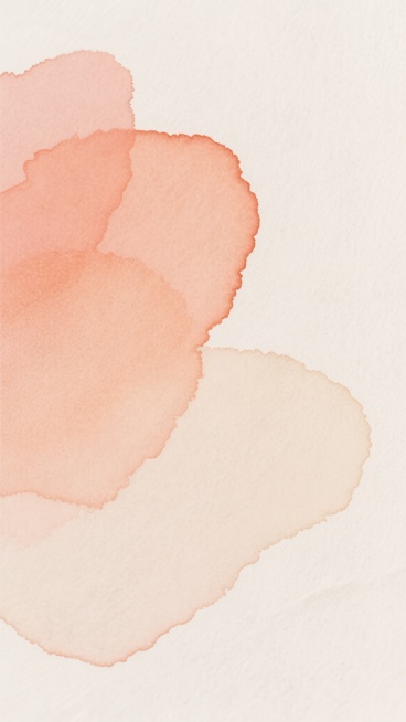 水彩风格背景素材，柔和的粉橙色与米白色水彩颜料在纸上晕染交融，呈现出自然流动的不规则色块，边缘模糊渐变，带有细腻的纸张纹理和水彩特有的透明感与层次感，整体色调温暖治愈，留白充足，可作为多种设计场景的背景使用。预览效果