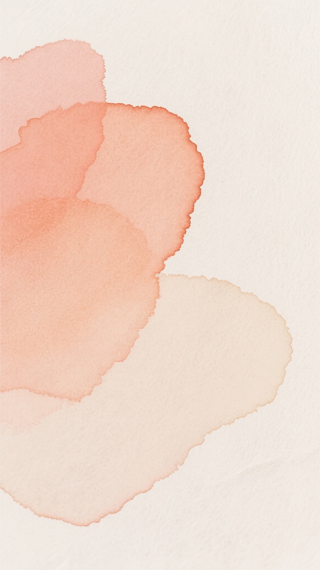 水彩风格背景素材，柔和的粉橙色与米白色水彩颜料在纸上晕染交融，呈现出自然流动的不规则色块，边缘模糊渐变，带有细腻的纸张纹理和水彩特有的透明感与层次感，整体色调温暖治愈，留白充足，可作为多种设计场景的背景使用。