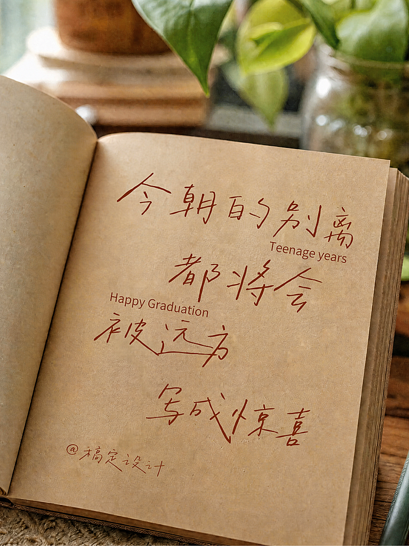 激励正能量文案手写摘抄文艺实景感小红书封面