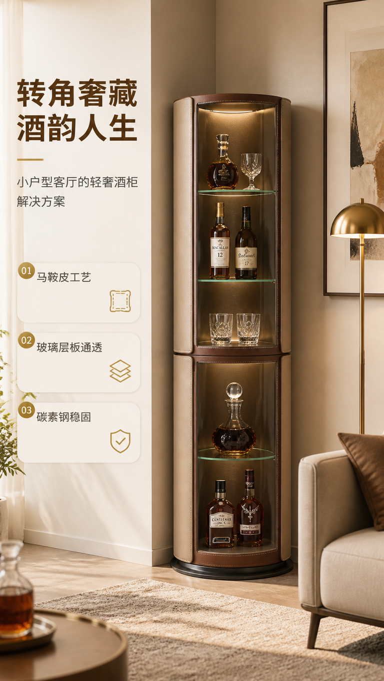 [商品] 使用【图1】DQ-8819转角酒柜；保留圆柱形转角结… - 图片创意预览
