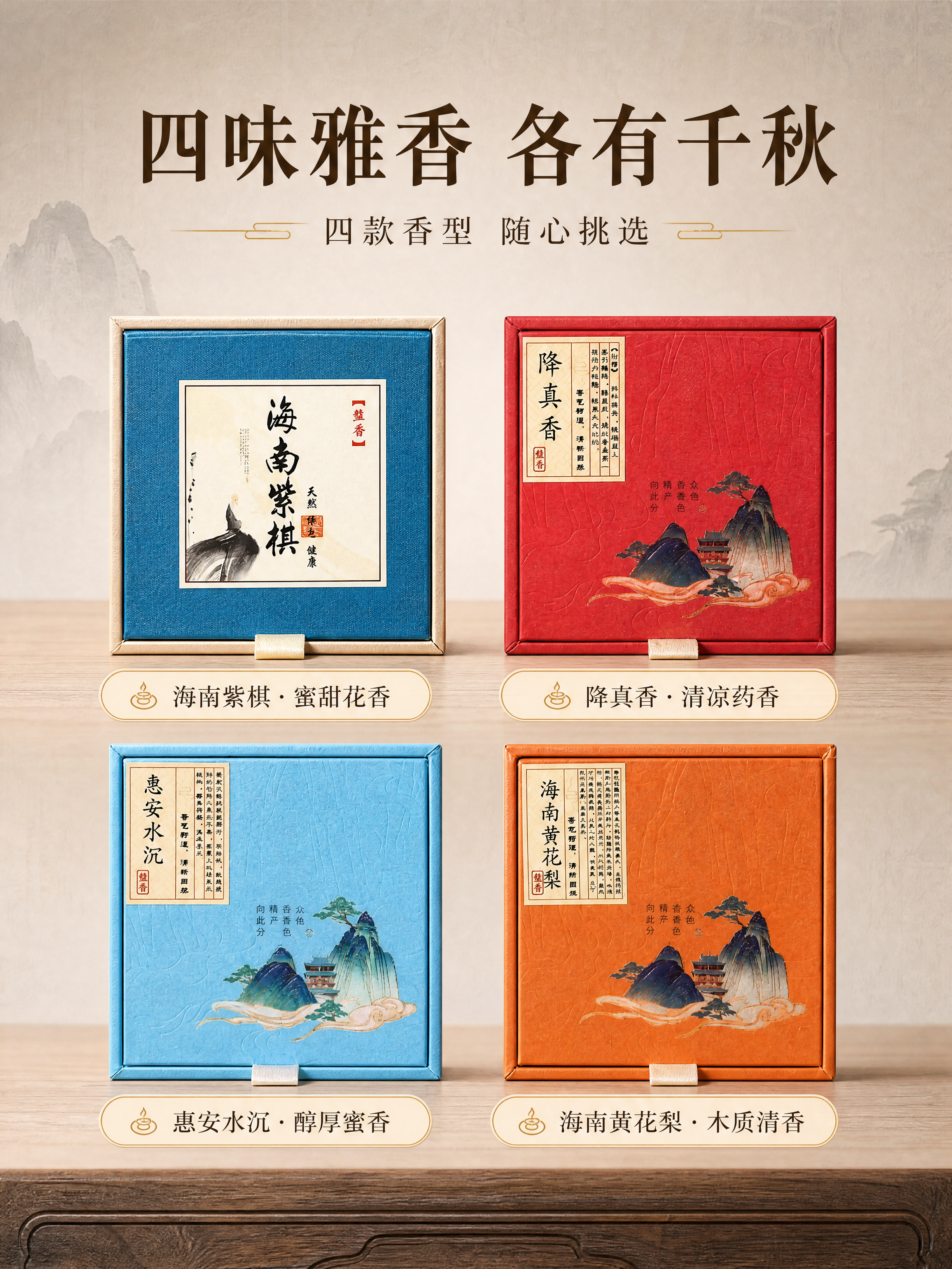 [商品] 使用【图5】【图6】四款盘香礼盒（海南紫棋、降真香、… - 图片创意预览