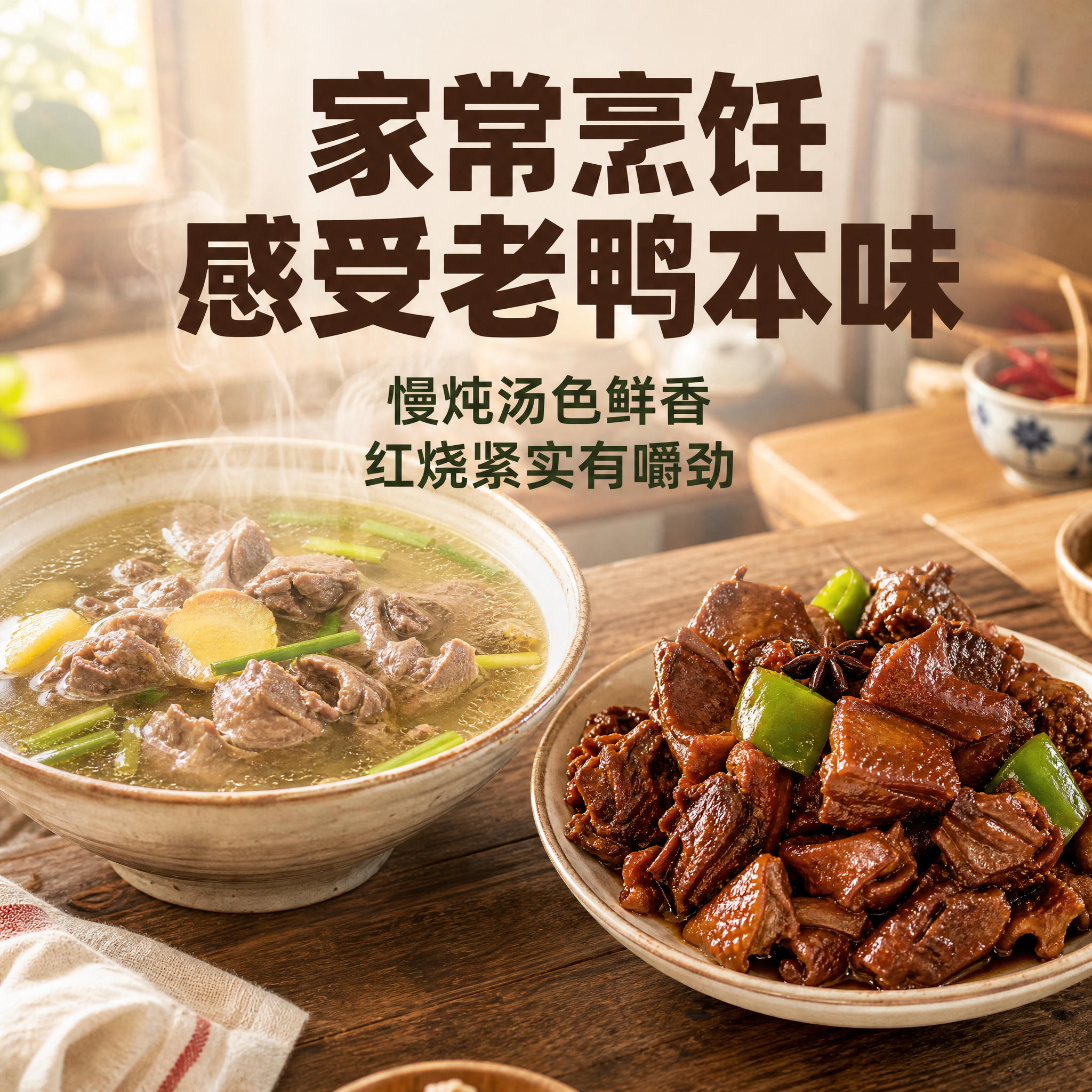 [主图-4] 使用场景图 家常烹饪老鸭汤红烧老鸭 抖音生鲜电商… - 图片创意预览