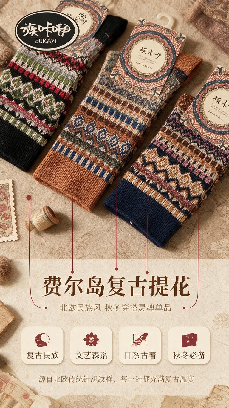 [商品] 使用【图1】族咔咿女款双针双路精梳棉高筒袜，选取其中… - 图片创意预览