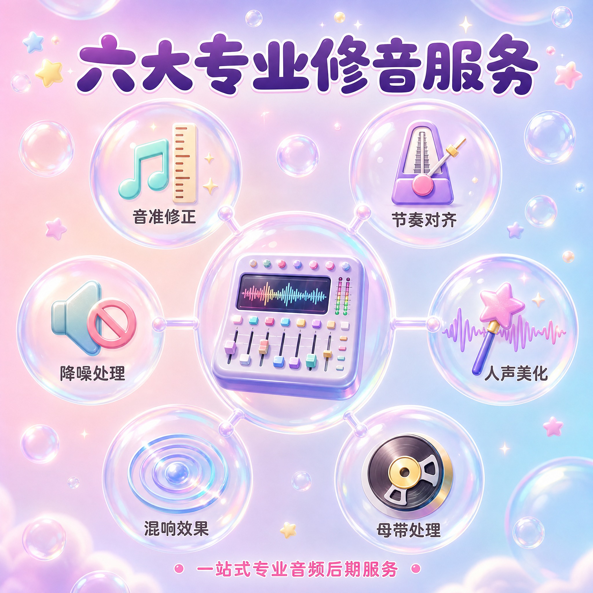 [主图-3] 服务亮点与专业证明图，核心任务是展示混音修音的专… - 图片创意预览
