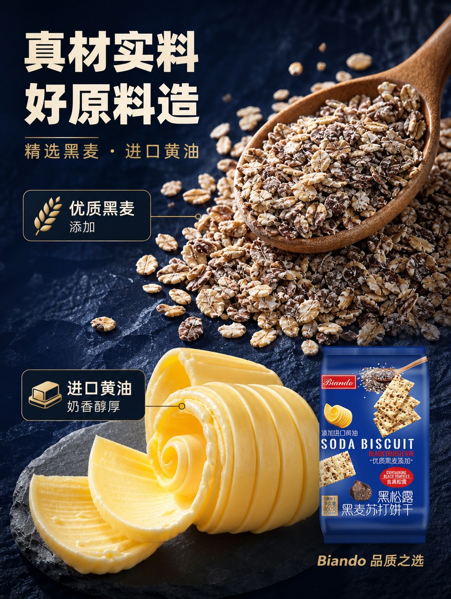 [商品] 使用【图1】Biando黑松露黑麦苏打饼干中的黑麦谷… - 图片创意预览