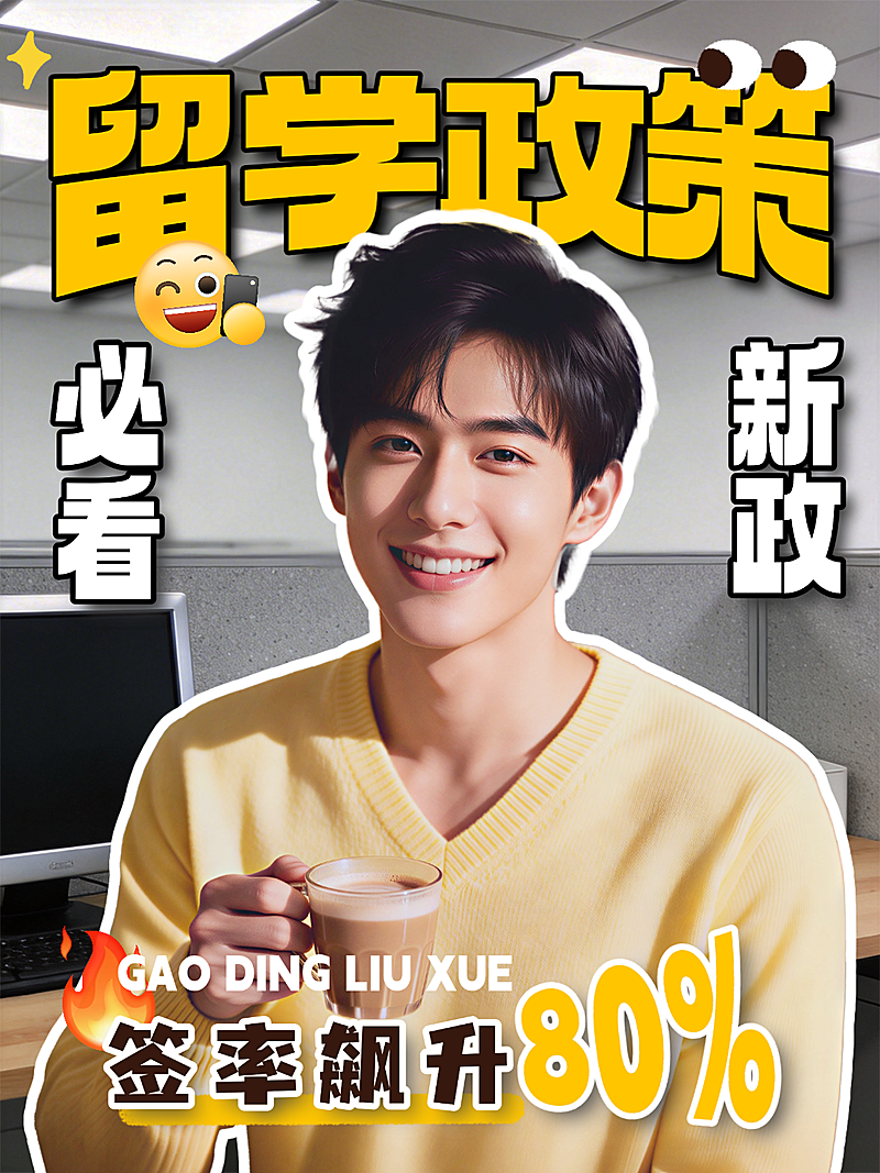 留学申请、签证分享人像小红书封面