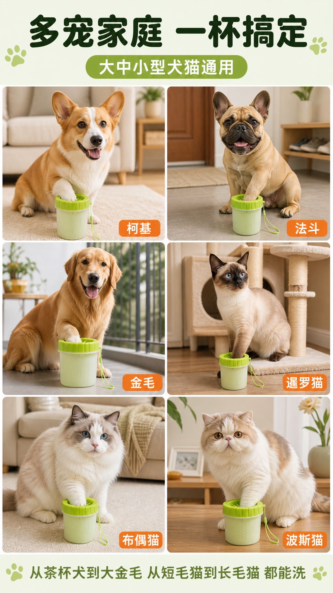 [商品] 使用【图1】绿色硅胶宠物洗脚杯；保留绿色硅胶盖、柔软… - 图片创意预览