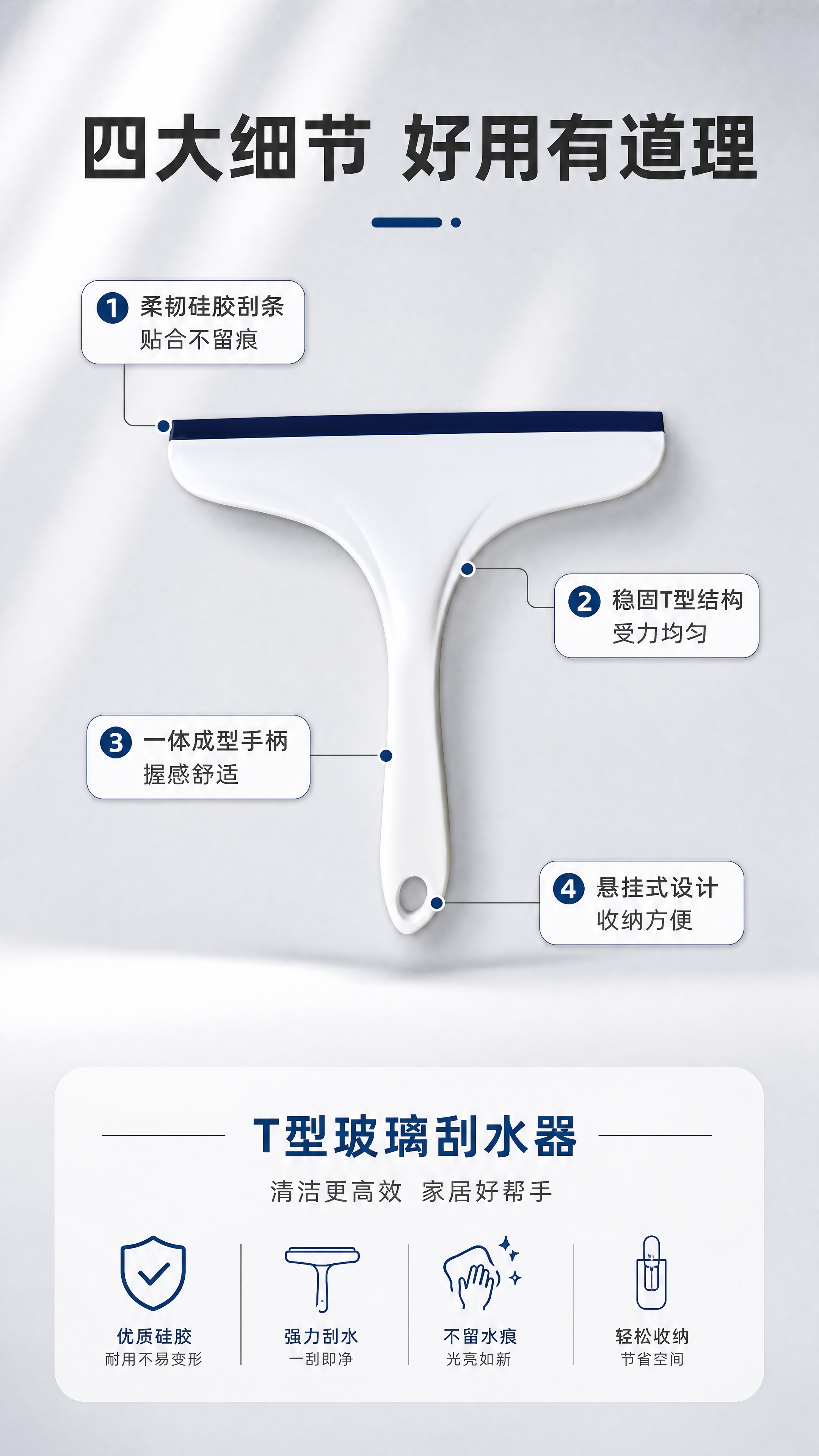 [商品] 使用【图1】手持T型玻璃刮水器；保留白色一体手柄、深… - 图片创意预览