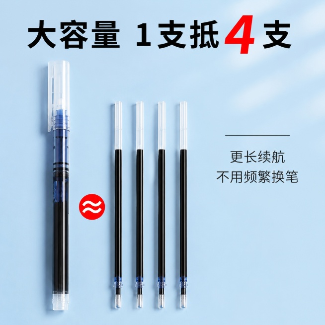 「图片1」「图片1」「图片1」「图片1」「图片1」，生成一套主图（5张），商品名称是速干直液笔，卖点是稳定控墨，大容量，速干不黑手，顺滑，学习专用，适配抖音平台，主图比例为1:1预览效果