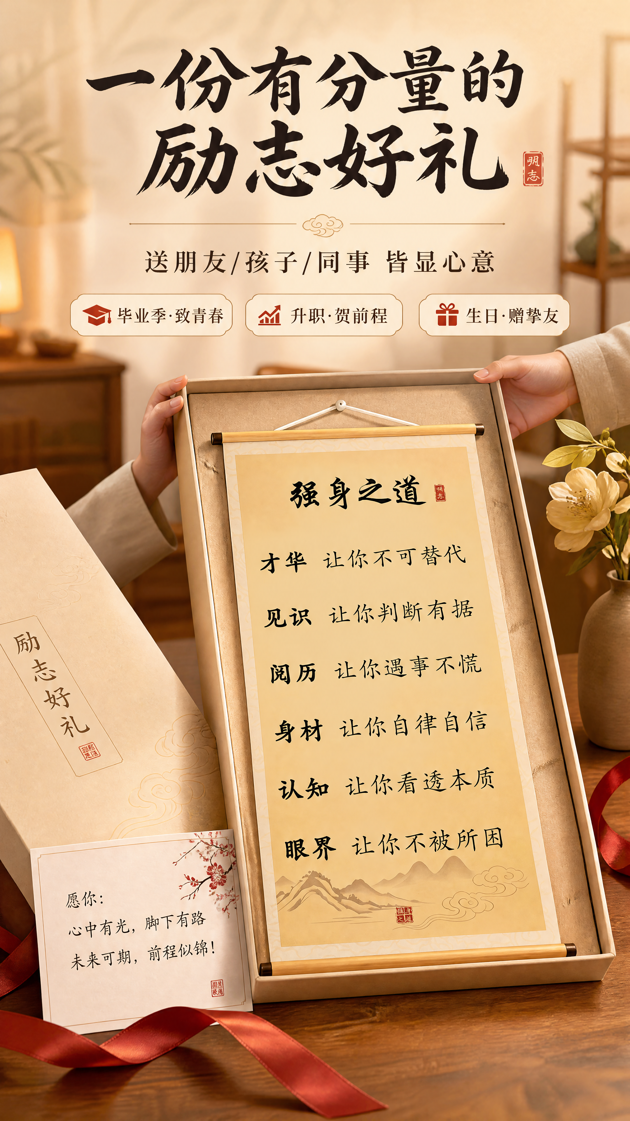 [商品] 使用【图1】强身之道励志书法挂轴；保留挂轴整体结构、… - 图片创意预览