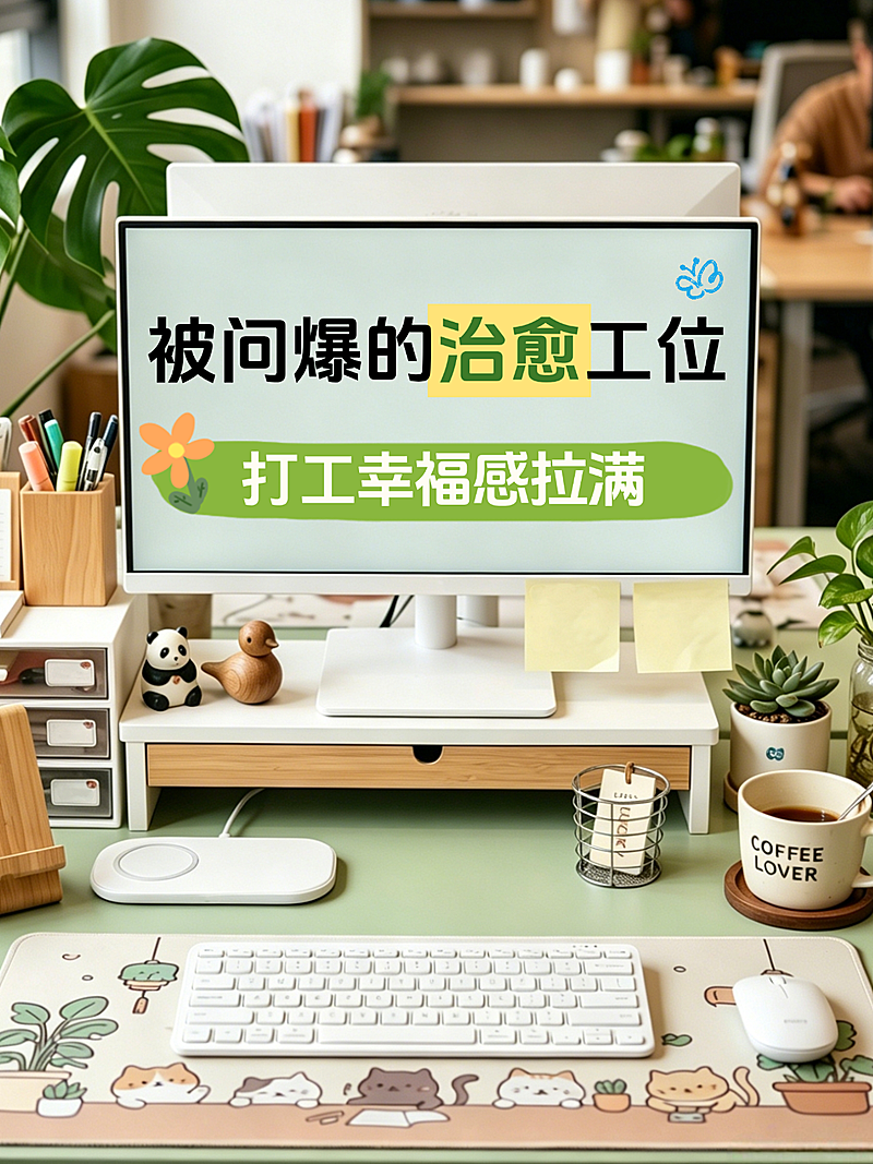 职场办公桌布置攻略分享工位实景风小红书封面
