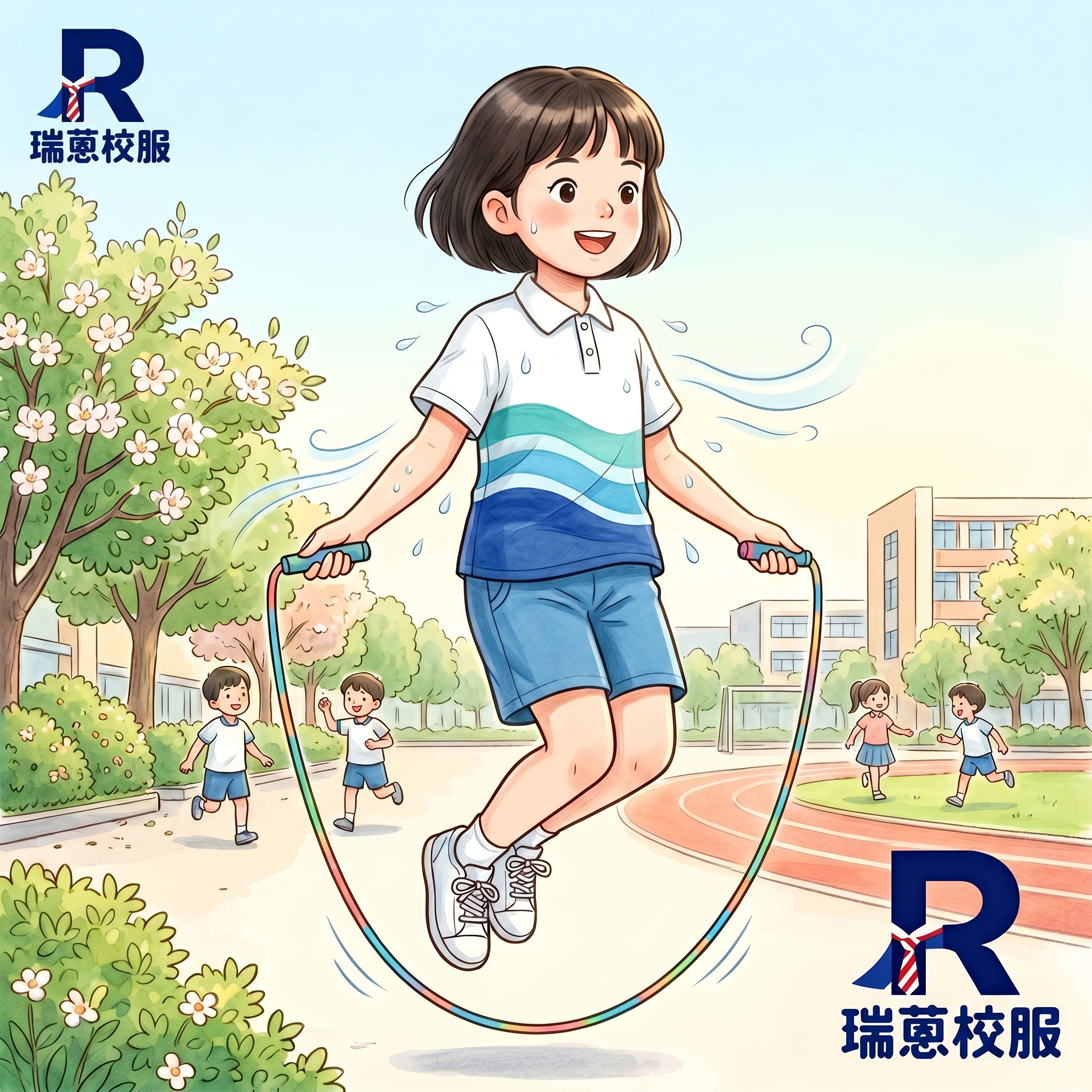 修改这件衣服，改成参考图里的三水校服，白色polo翻领，衣身带… - 图片创意预览