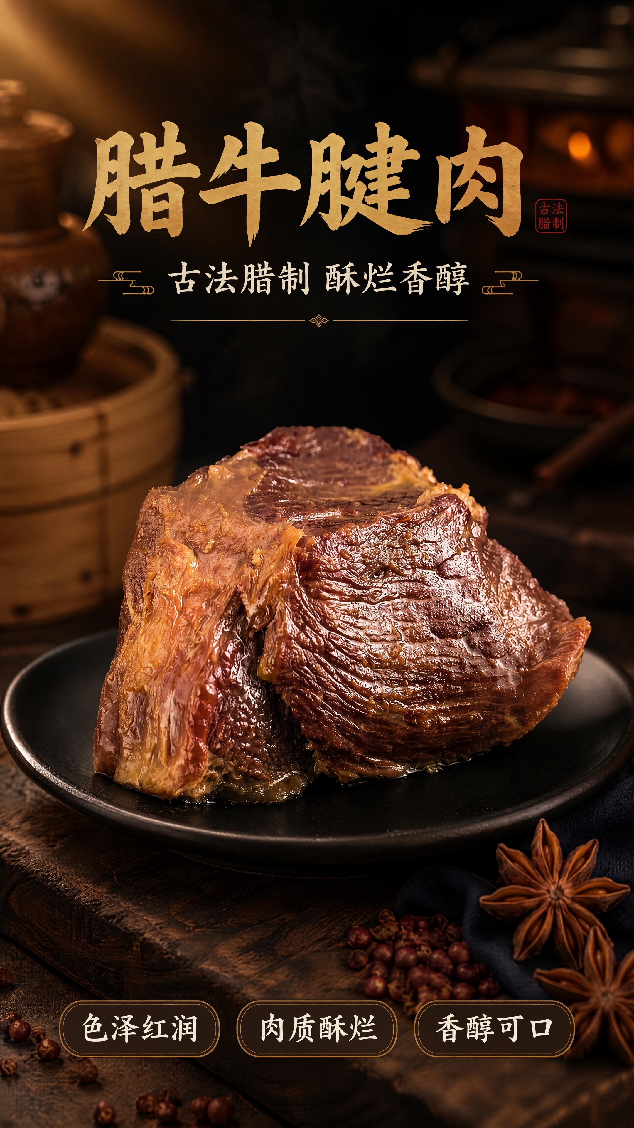 [第1张] 详情页头图-腊牛腱肉食欲氛围主视觉海报。本张使用【… - 图片创意预览