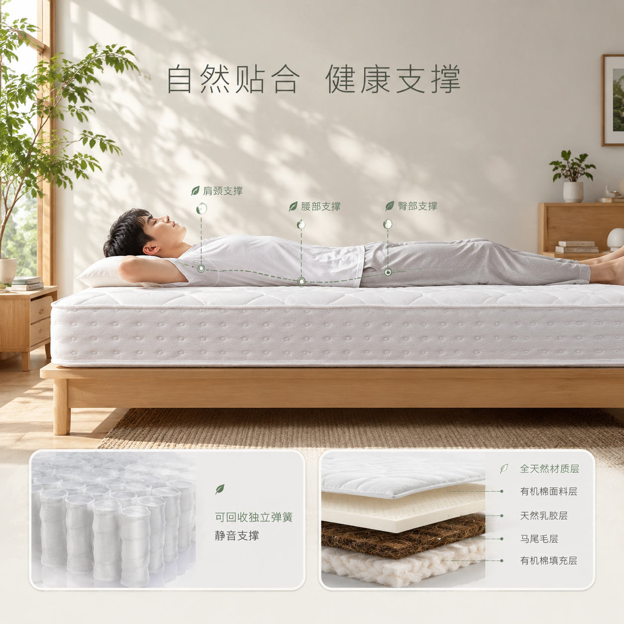 [主图-2 环保主题重制] 人体工学与环保材质展示图，简约高级… - 图片创意预览