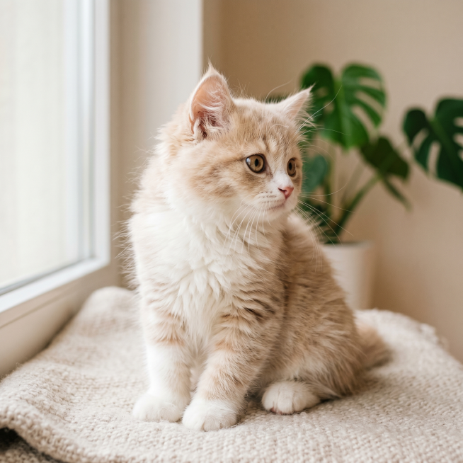 可爱的猫咪毛发蓬松预览效果