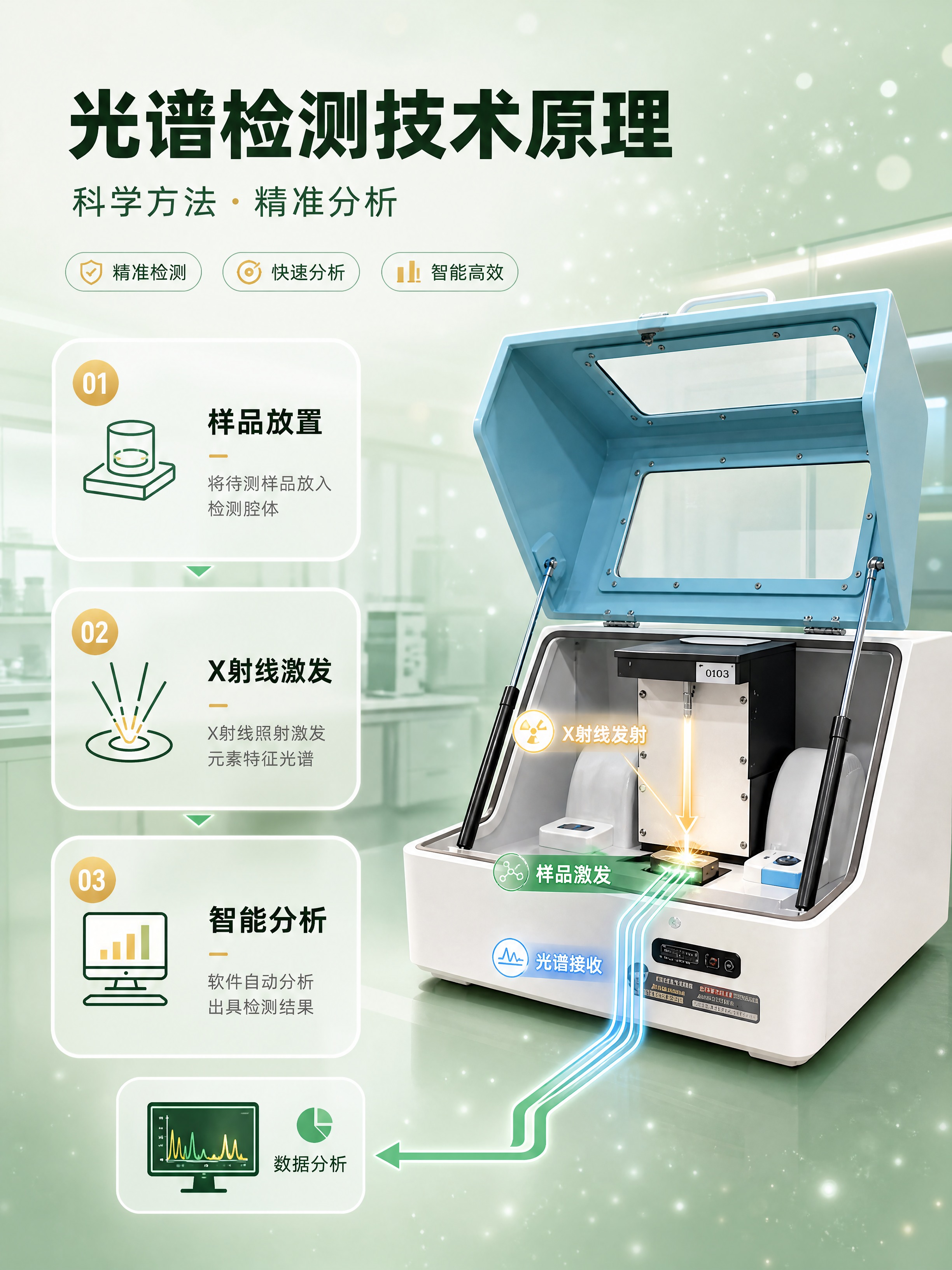 [商品] 使用【图2】开盖式光谱检测仪器（白色机身配蓝色上盖，… - 图片创意预览