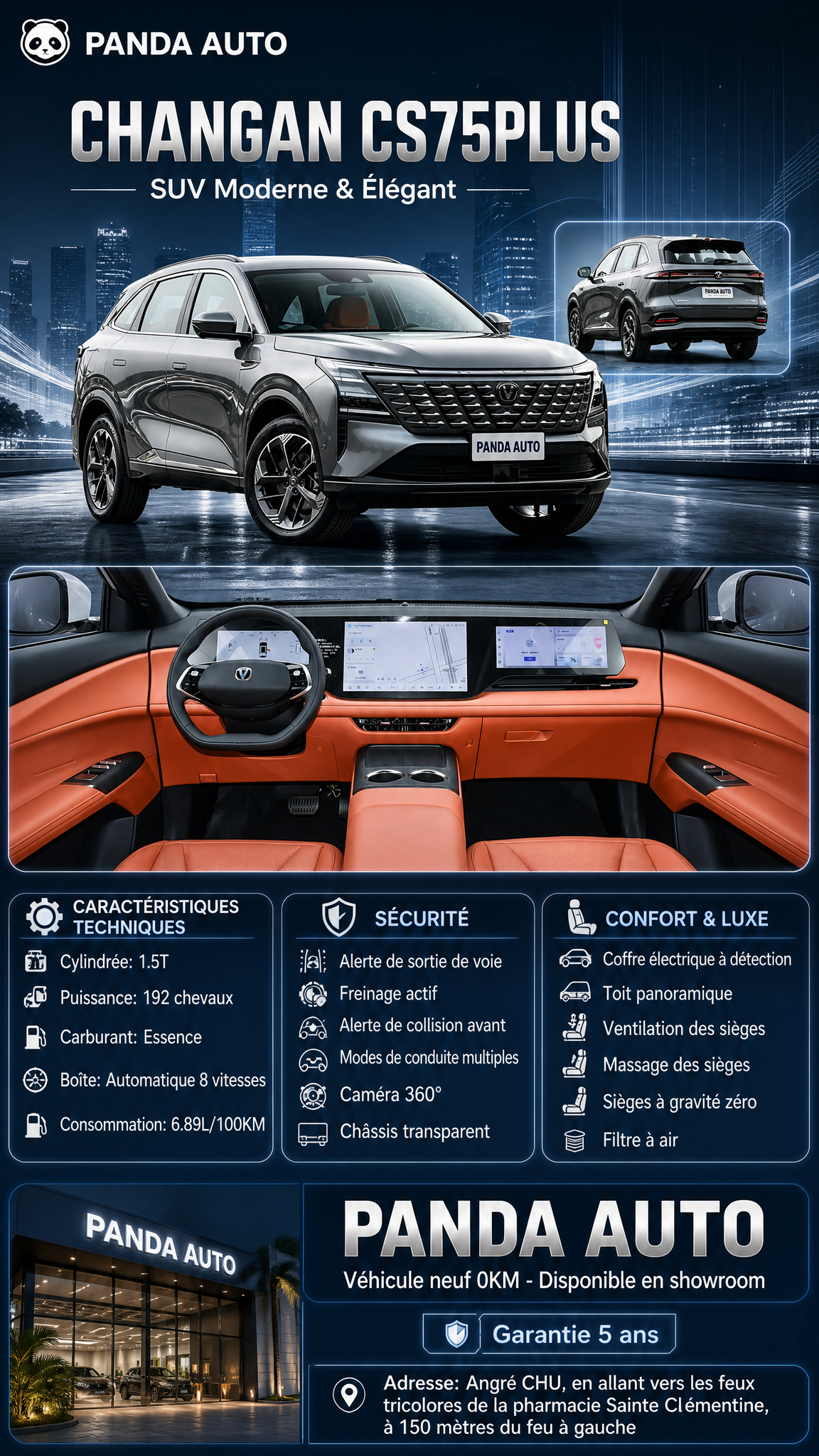 CHANGAN CS75PLUS汽车商业海报，竖版9:16，法… - 图片创意预览