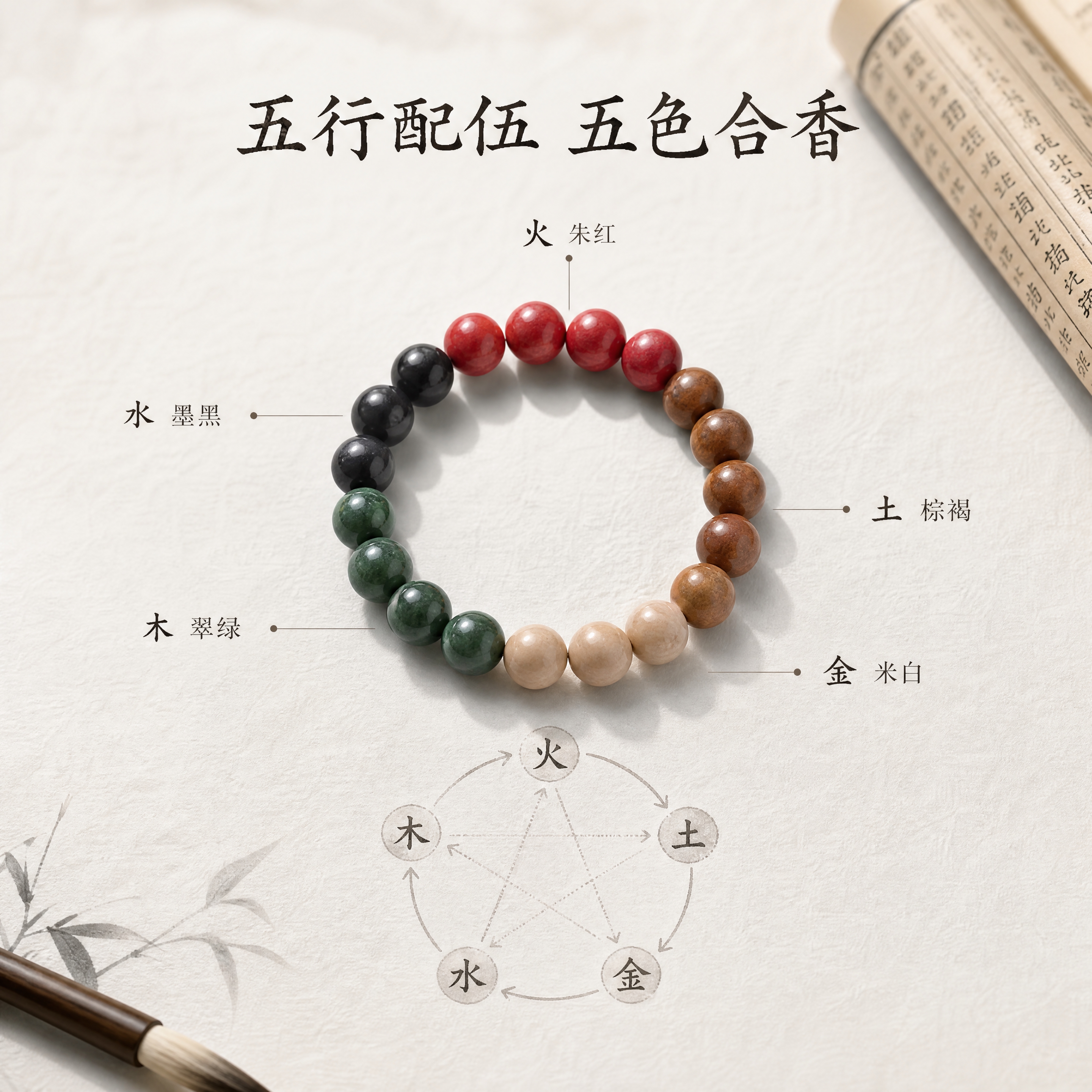 [主图-4] 五行正气香药香珠手串 五行文化与设计理念展示 五… - 图片创意预览