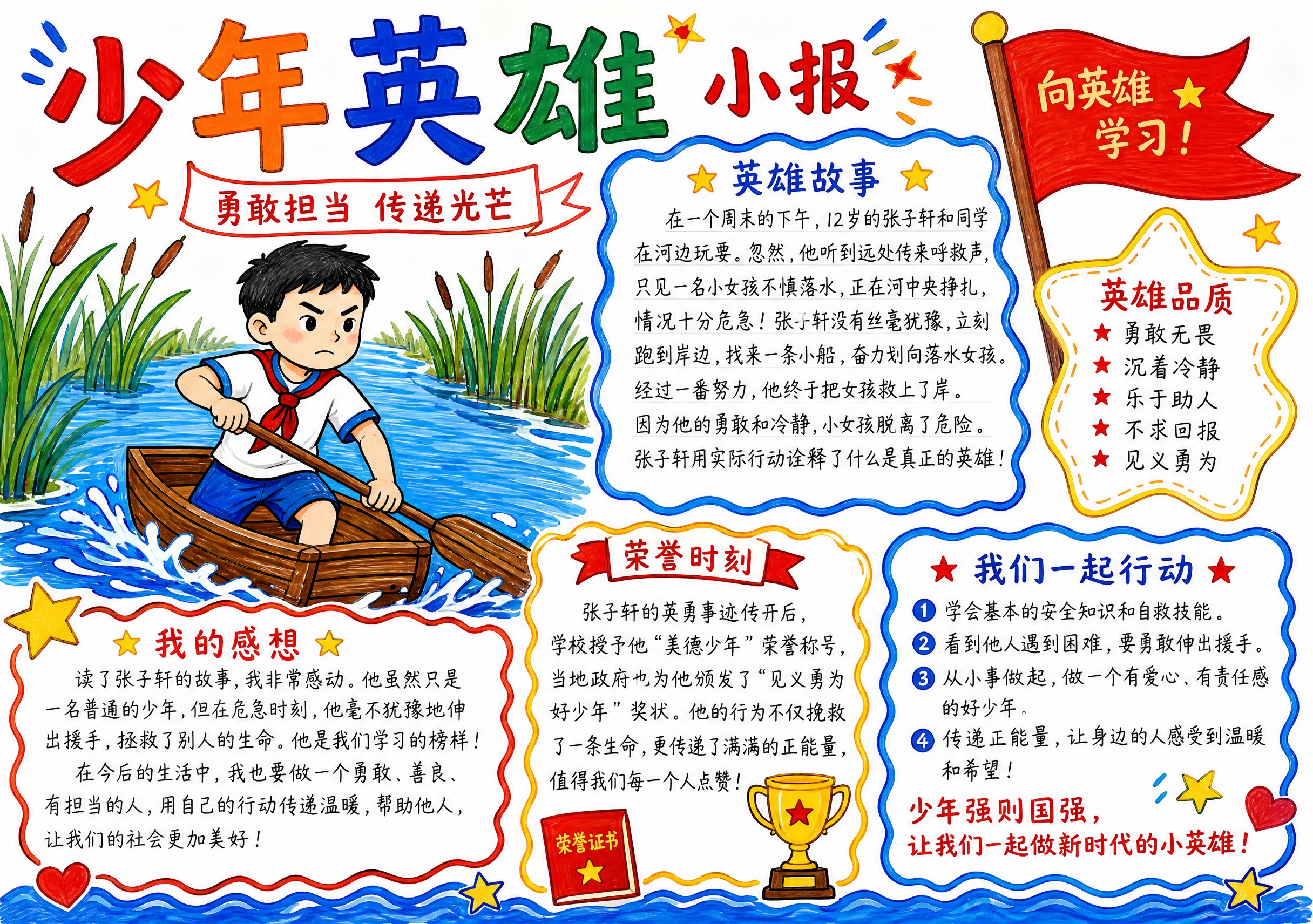 Primary school hand-copied news… - 图片创意预览