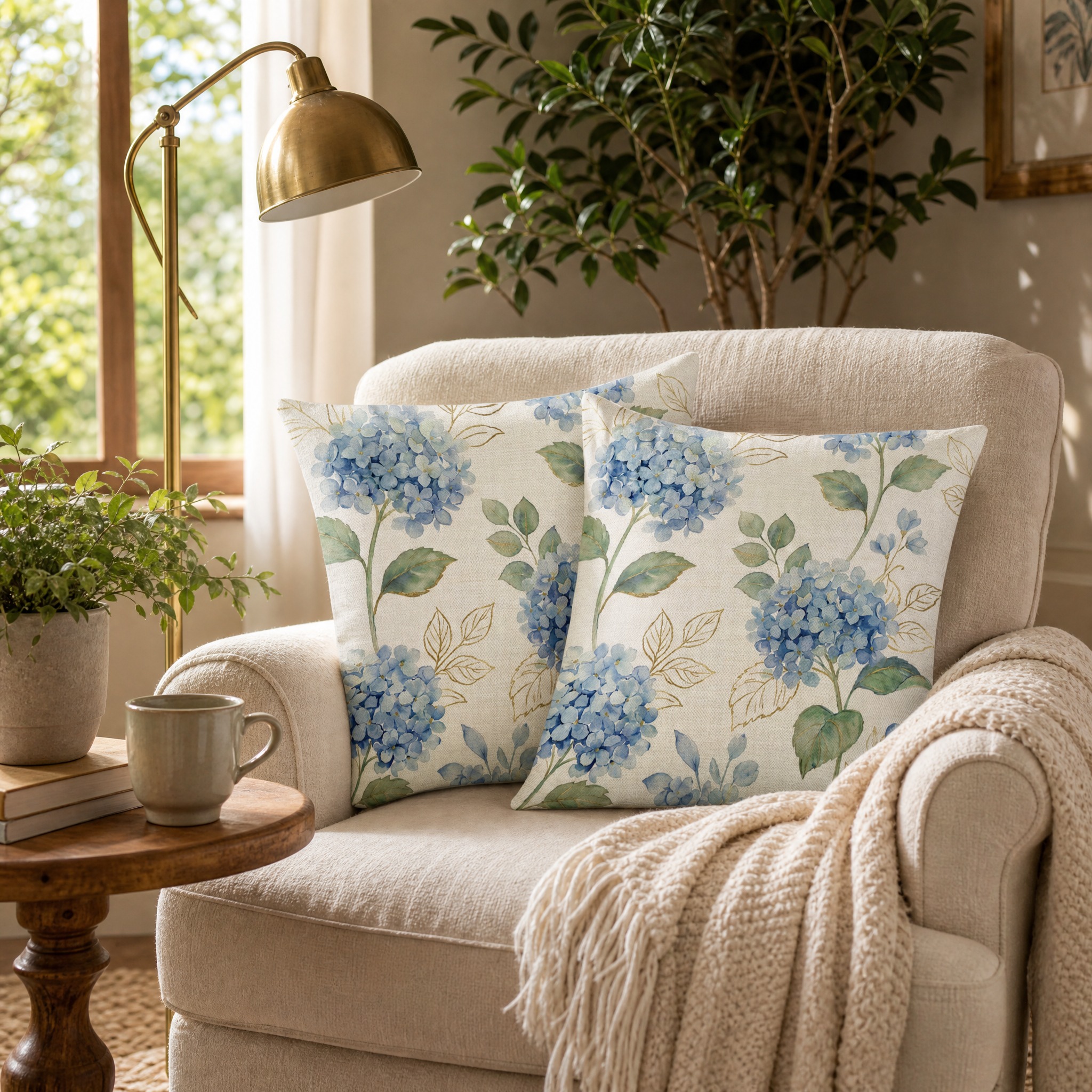 Two bohemian floral print pillo… - 图片创意预览