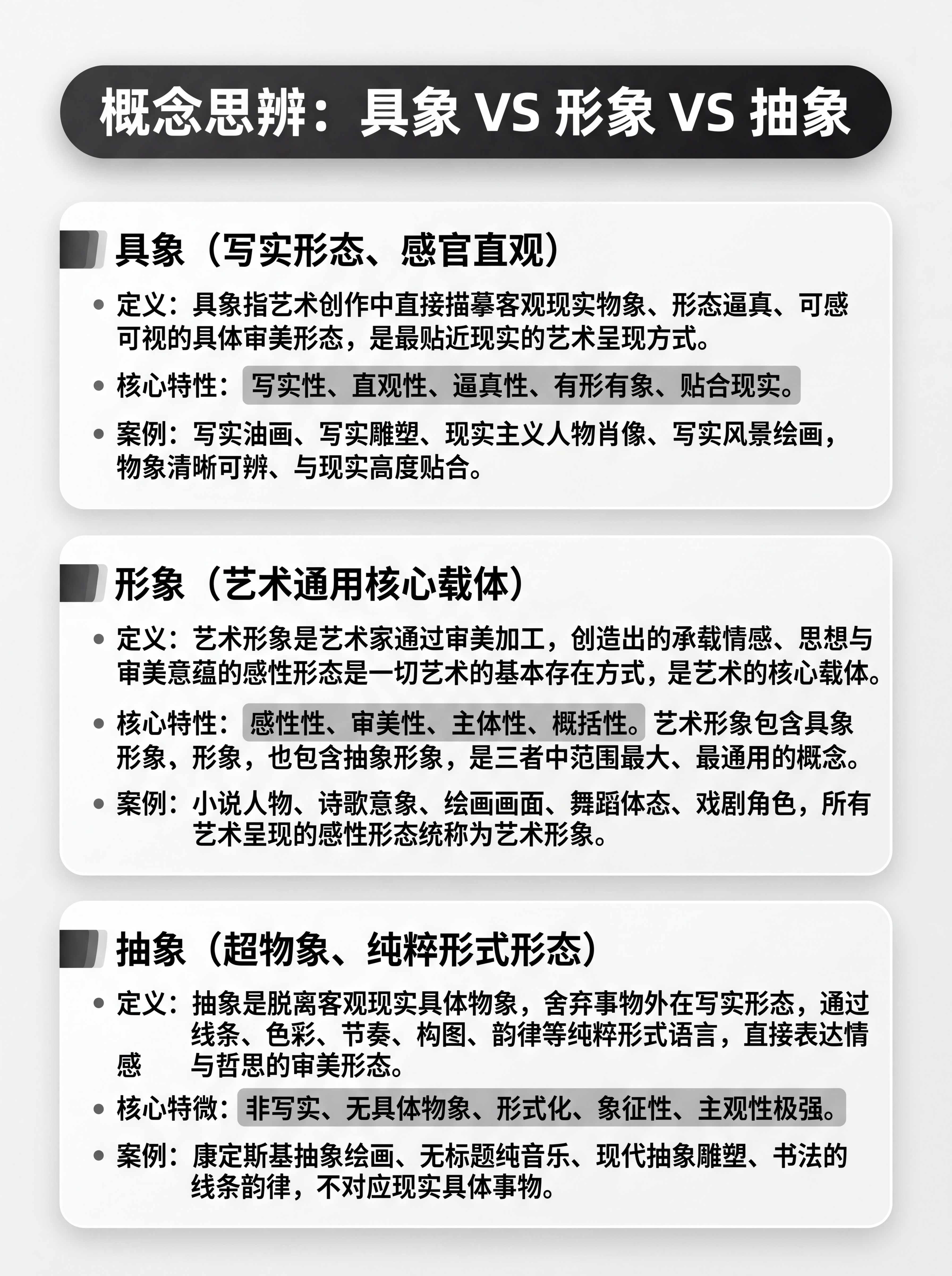一张3:4竖版现代简约设计感的知识辨析图，主题为「概念思辨：具… - 图片创意预览