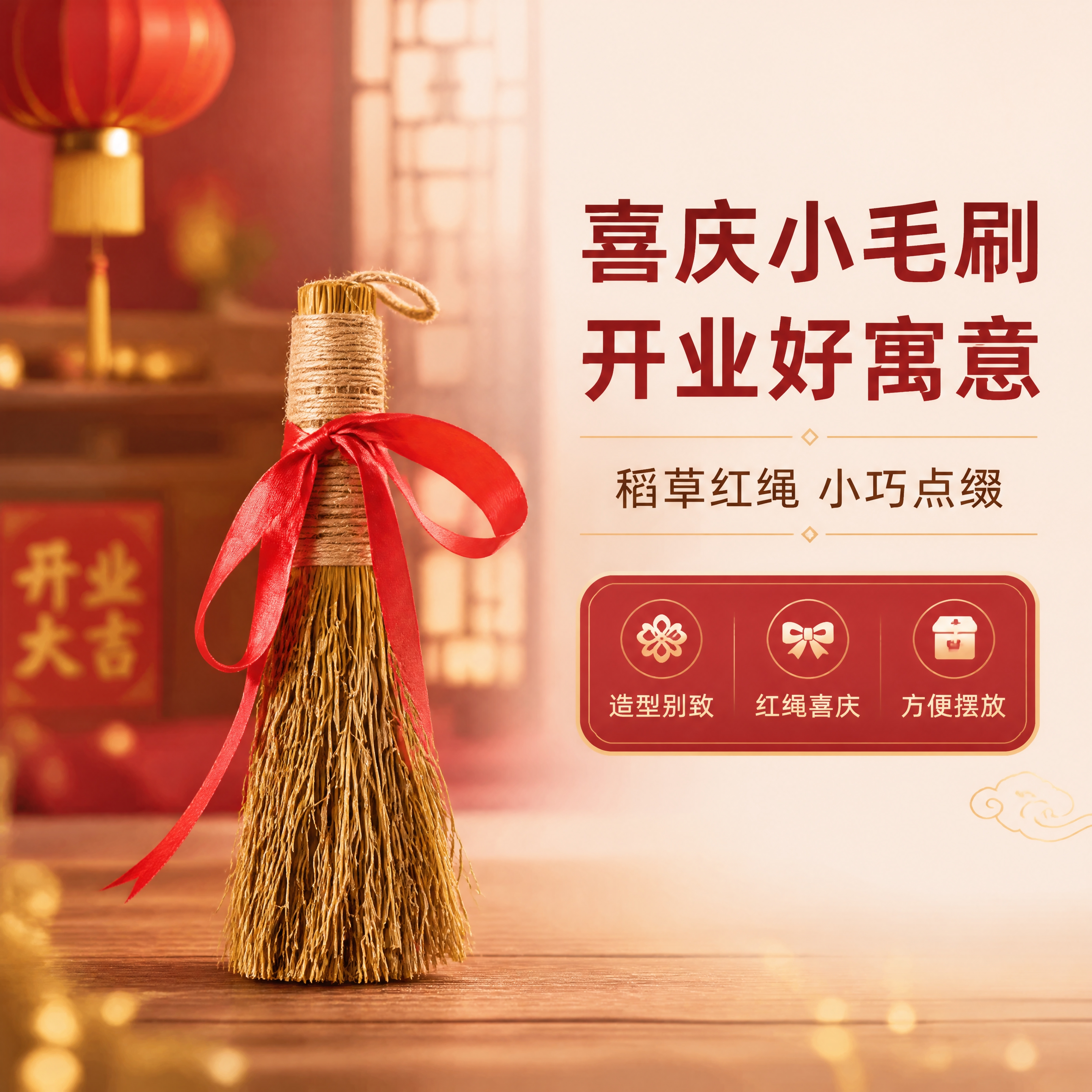 [商品] 使用【图1】稻草小毛刷捆红绳；保留稻草材质、金色棕黄… - 图片创意预览
