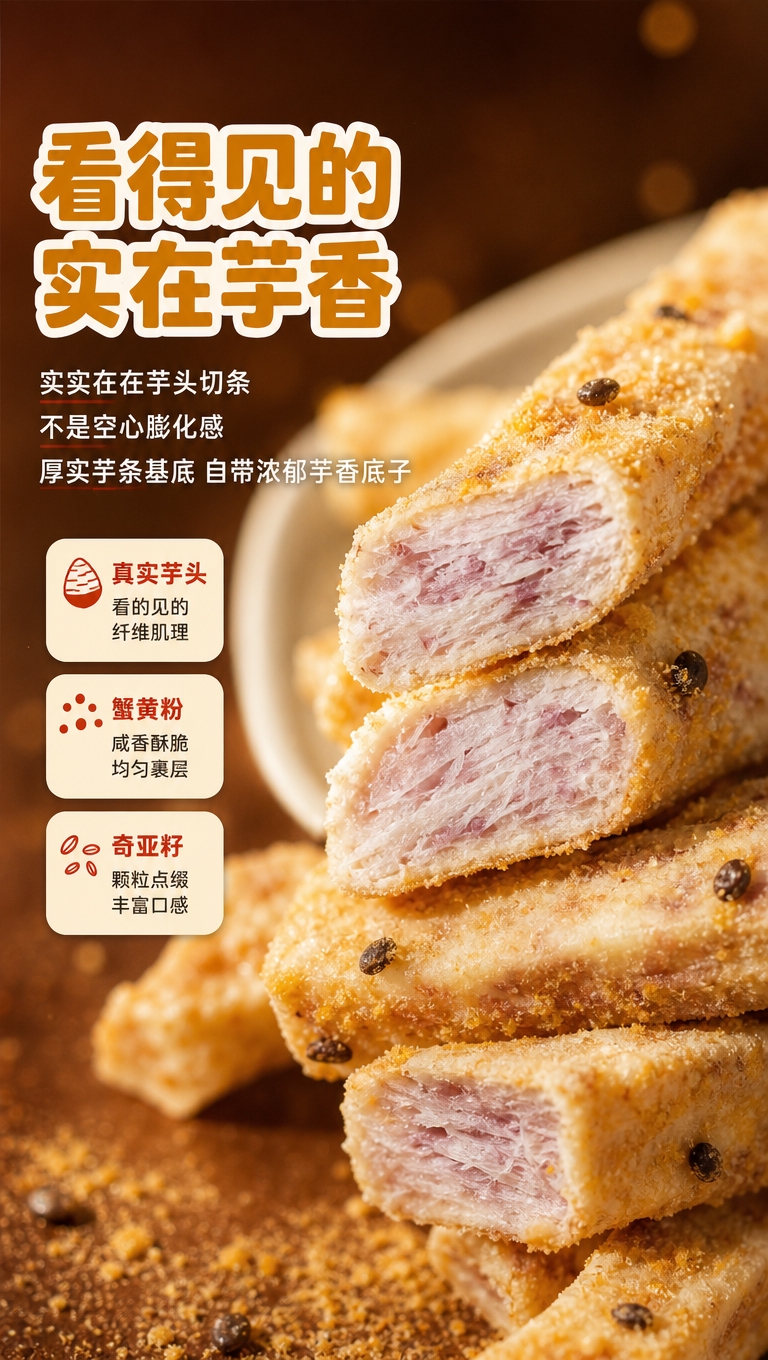 [商品] 使用【图4】碗装芋头条特写；保留芋头条长条形状、淡紫… - 图片创意预览