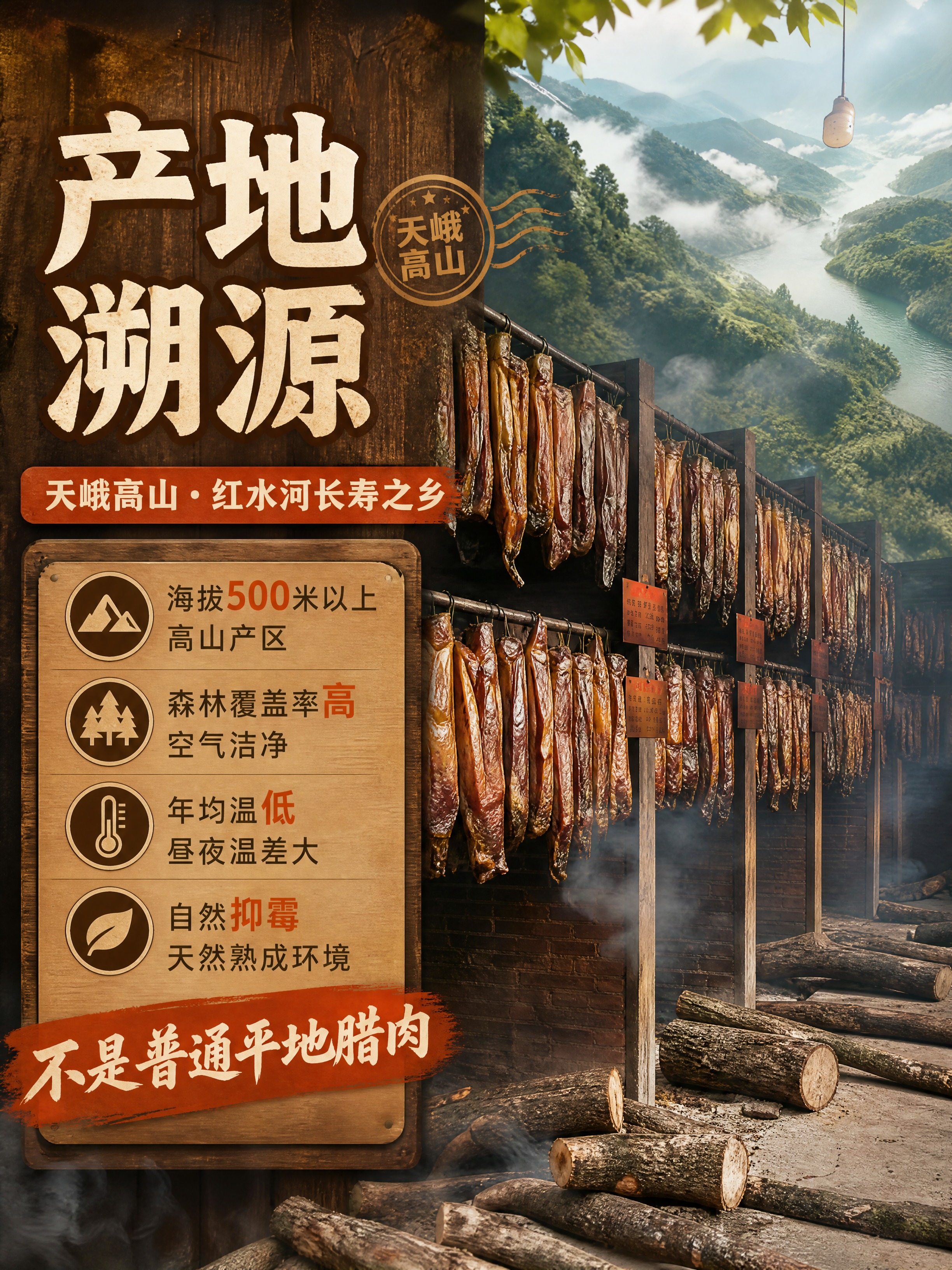 [商品] 使用【图3】高山熏制房场景图；保留悬挂腊肉、木架结构… - 图片创意预览