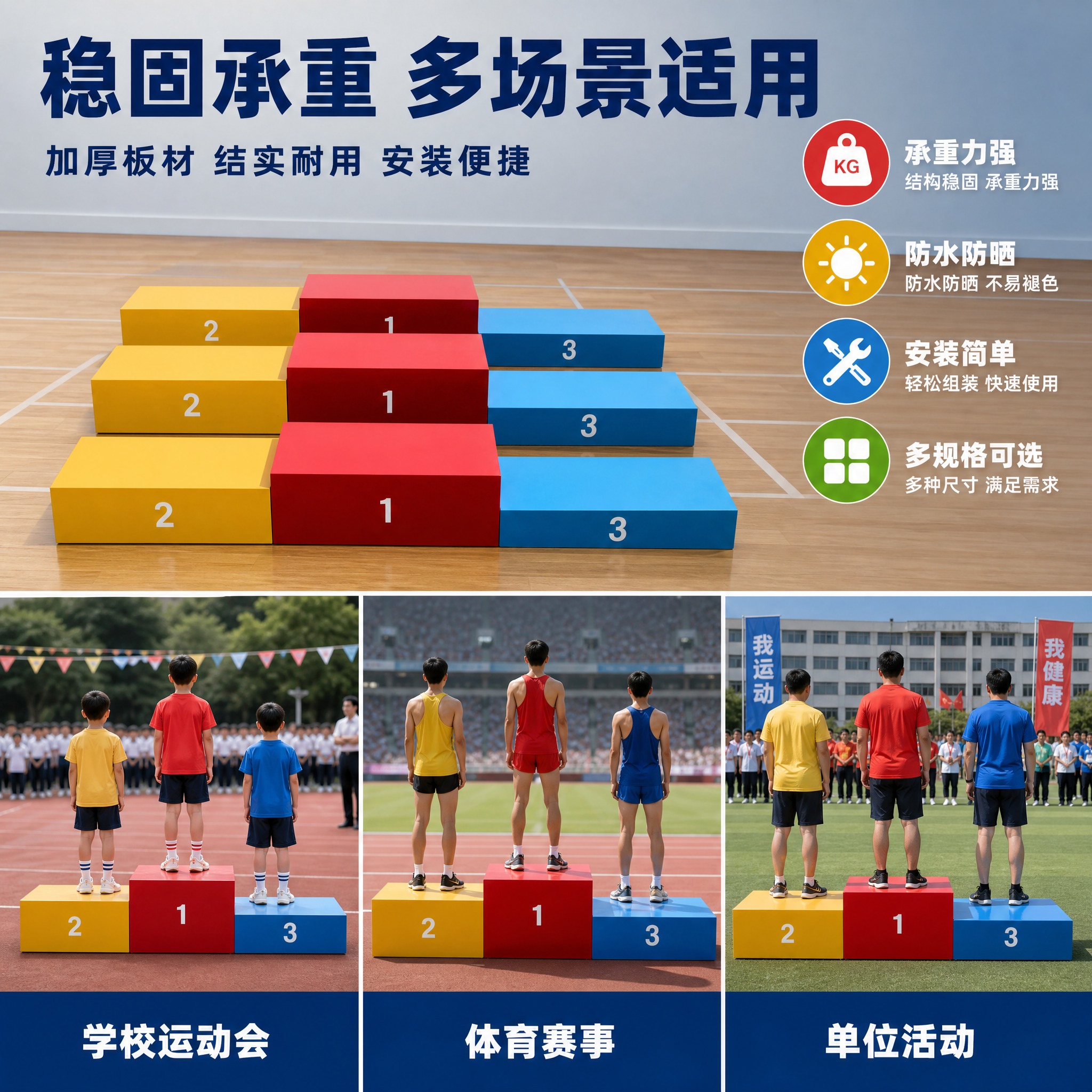 [主图-2] 田径比赛领奖台 运动会颁奖台 核心卖点与场景展示… - 图片创意预览