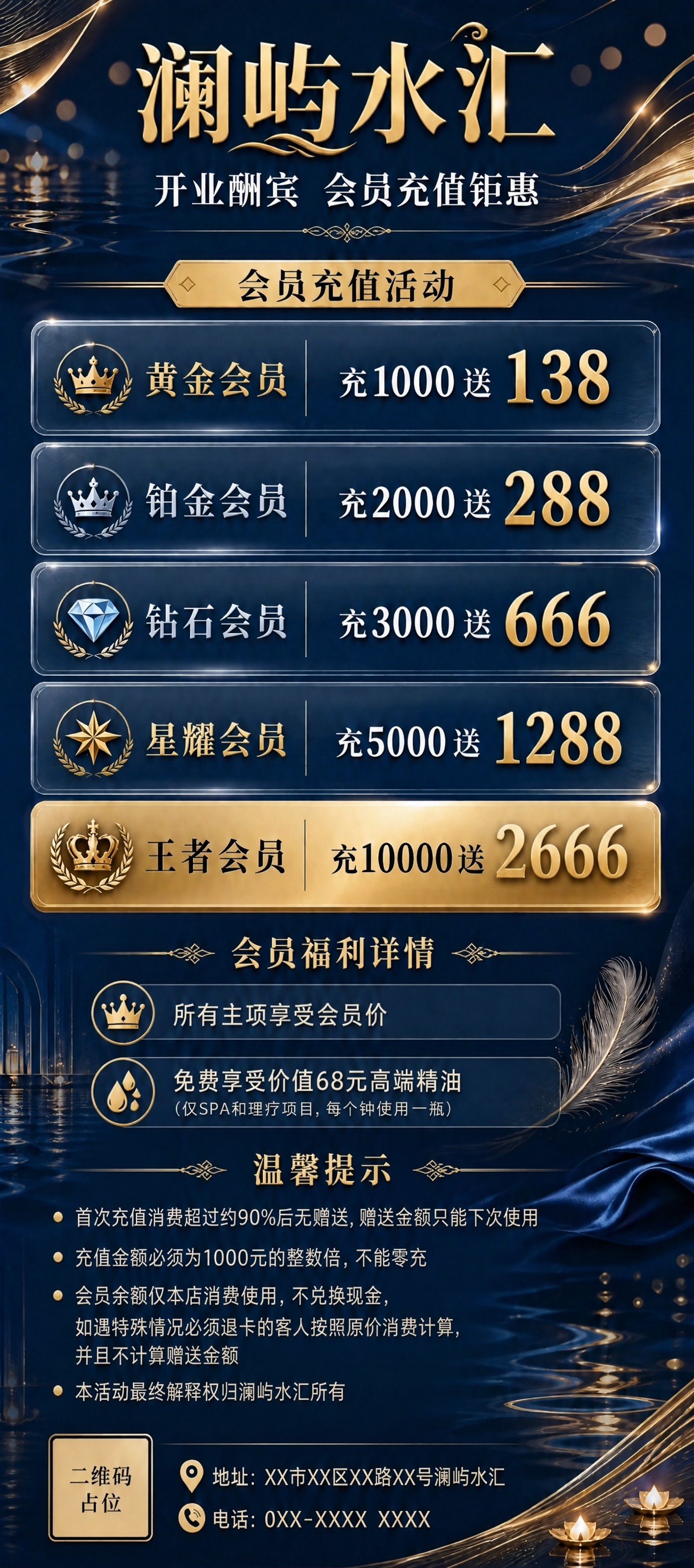 删除会员福利详情中第三条"定制专属高端桑拿服、定制专属高端茶杯… - 图片创意预览