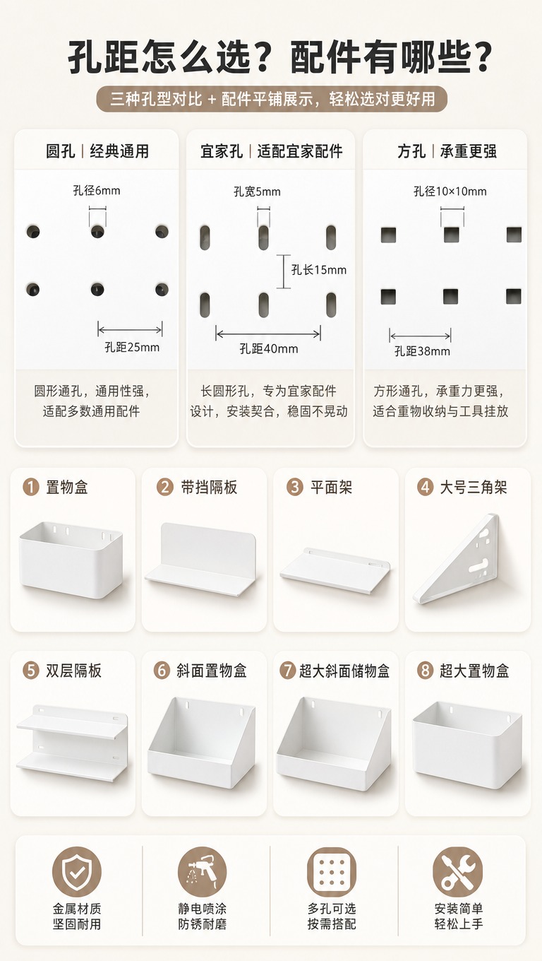 [商品] 上半部分三种孔型对比，严格按以下规格： 1. 圆孔：… - 图片创意预览