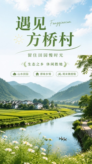 设计方桥村海报预览效果