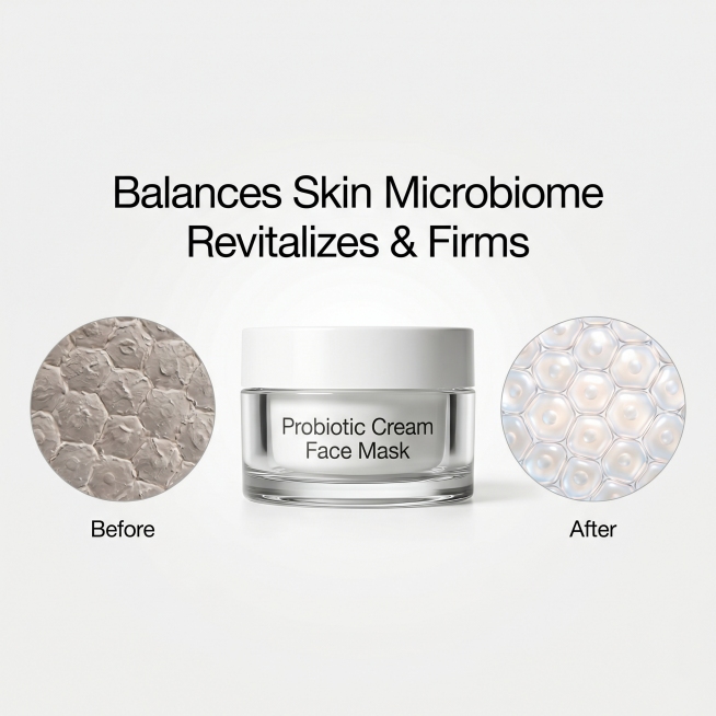 [Main Image 4] Efficacy Visualization for Probiotic Cream Face Mask. Minimalist high-end style, ligh预览效果