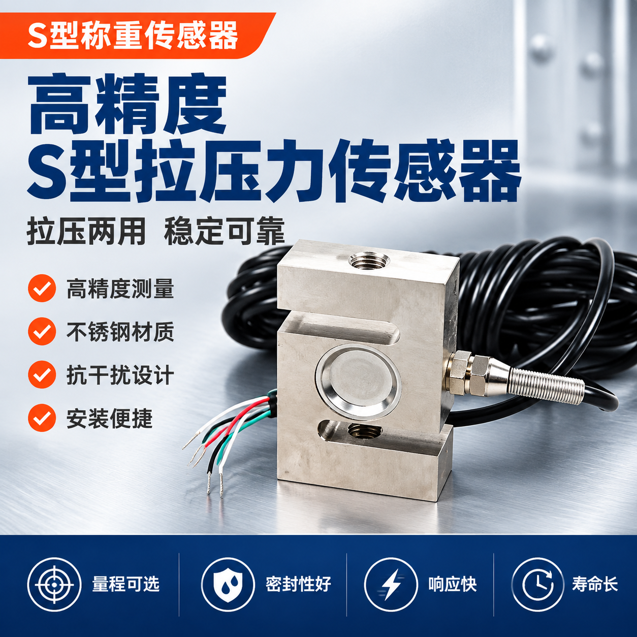 [主图-1] 首图点击率海报，突出S型拉压力称重传感器专业品质… - 图片创意预览