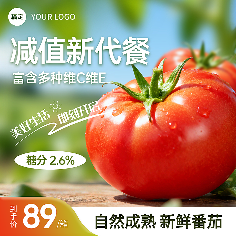 番茄生鲜食品电商零售主图 