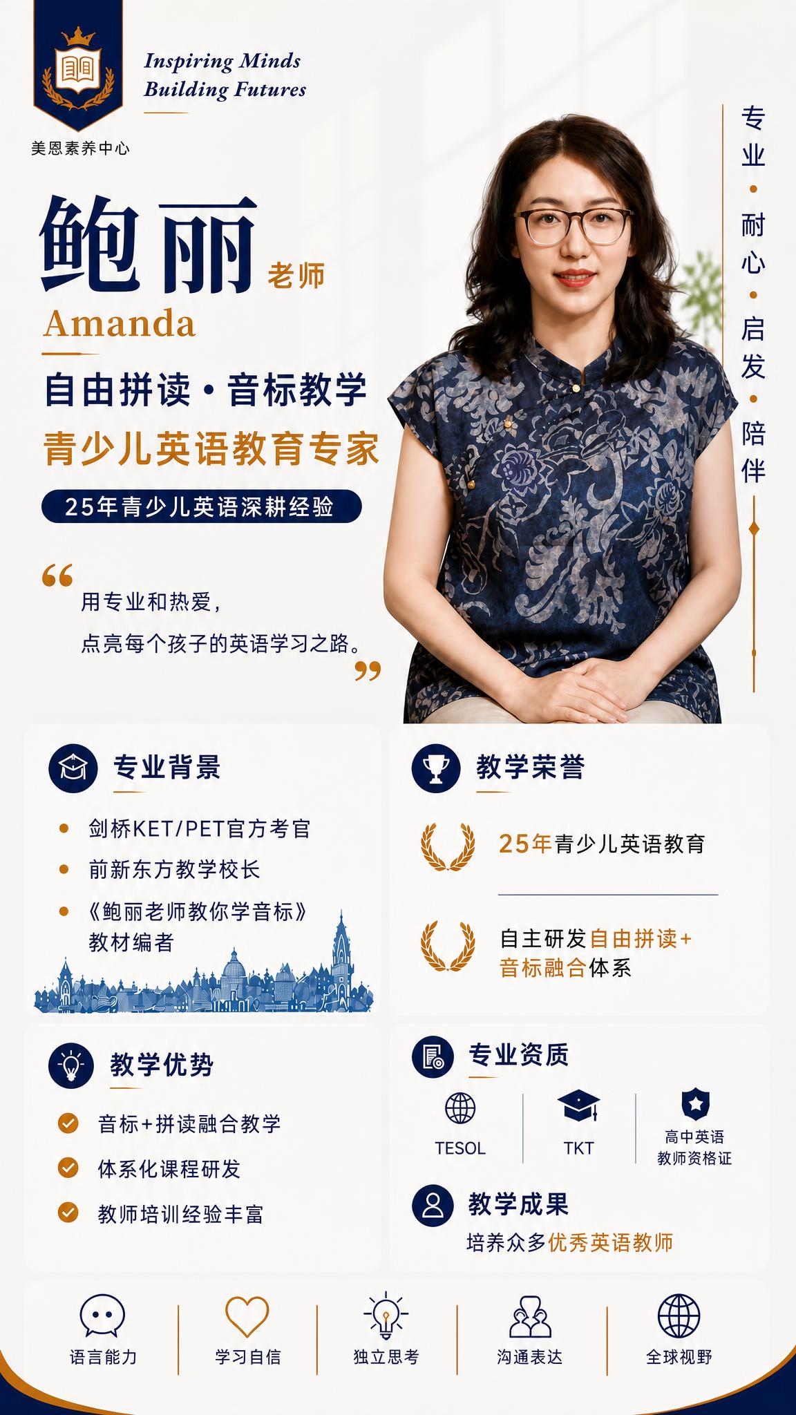 一张竖版教师形象介绍海报，完全复刻参考图的版式布局和设计风格。… - 图片创意预览