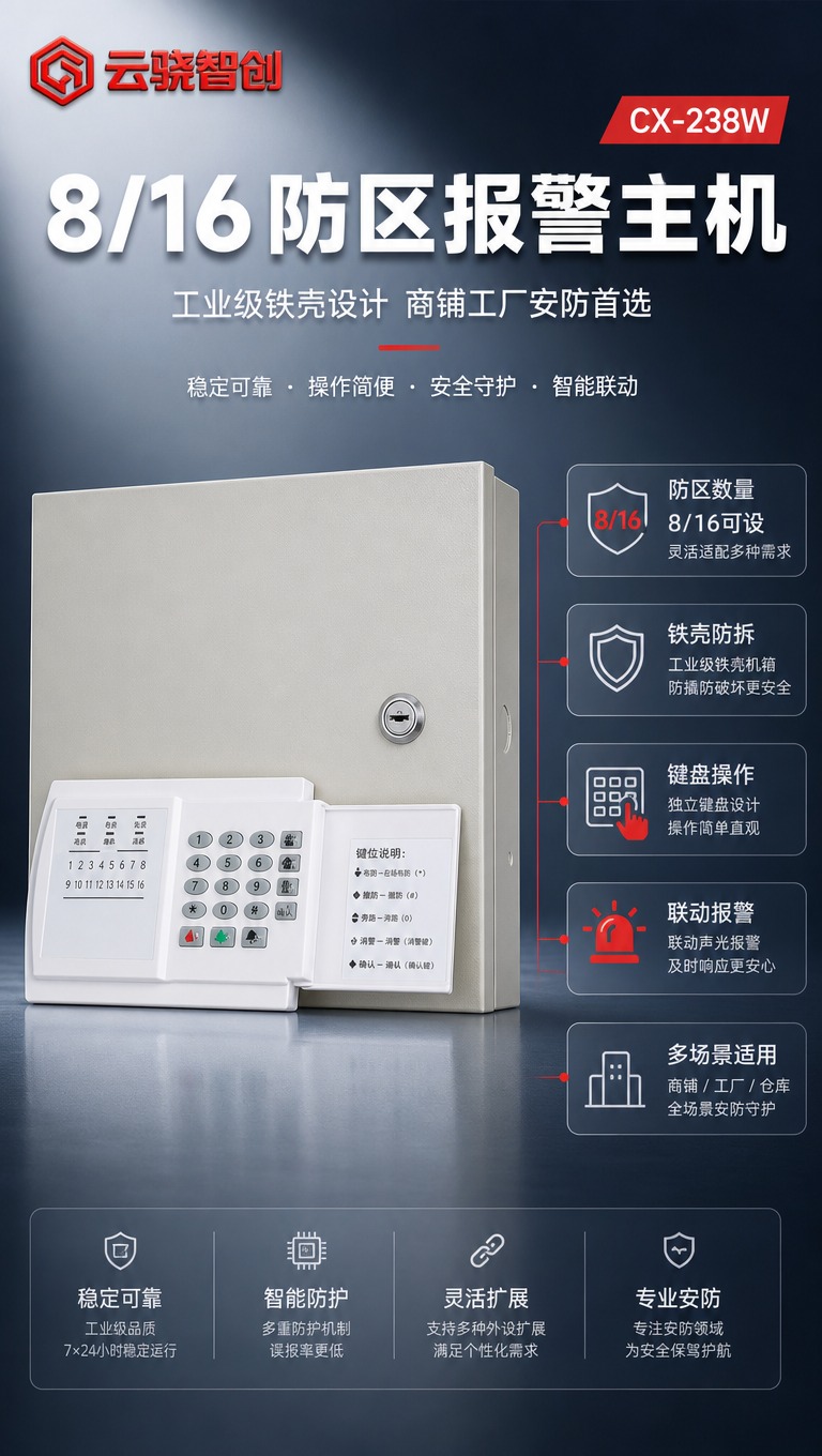 [商品] 使用【图1】CX-238W 8/16报警主机（铁壳箱… - 图片创意预览