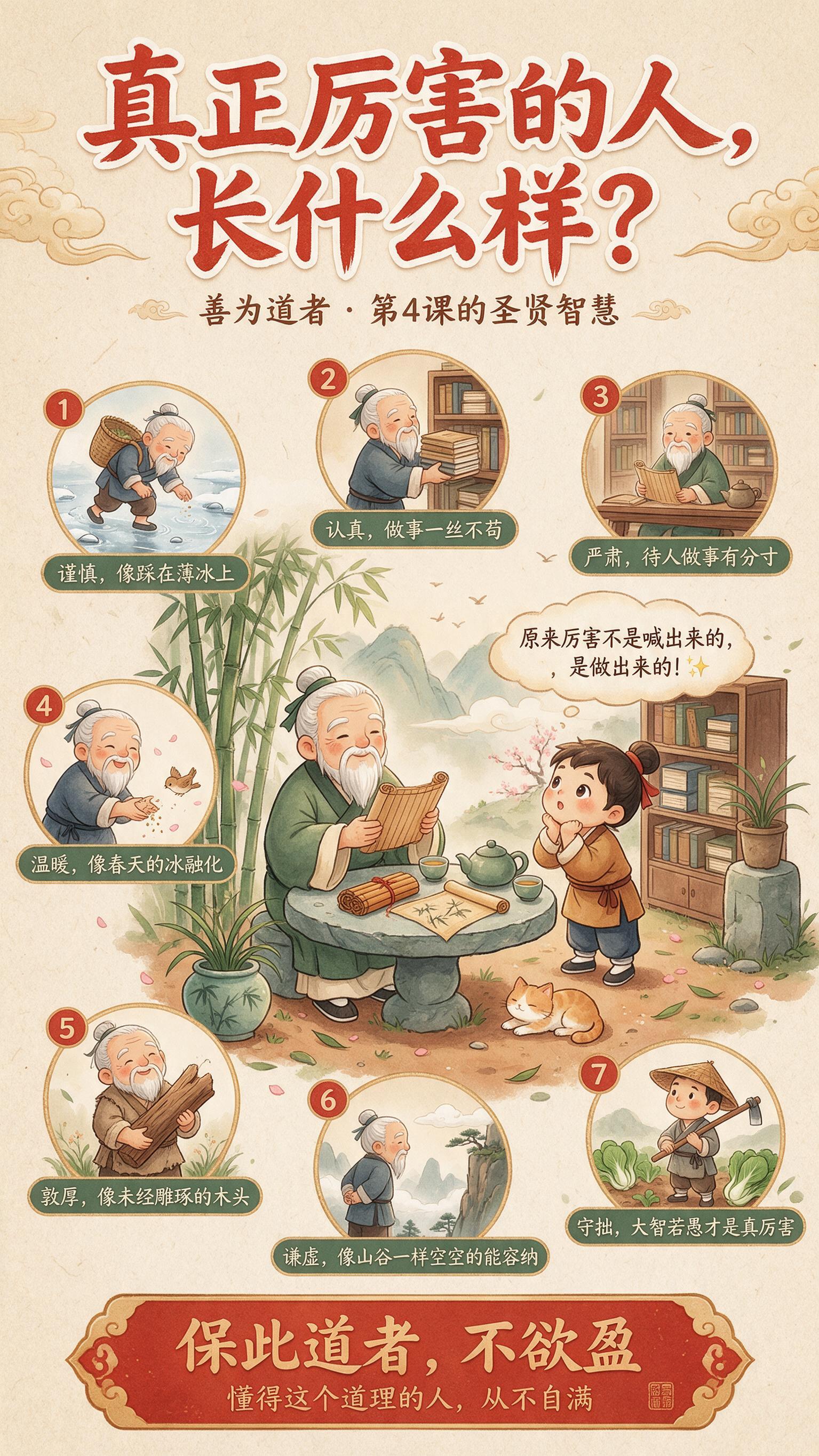 竖版9:16儿童国学启蒙海报，Q版国风绘本风格，暖色调米黄色宣… - 图片创意预览