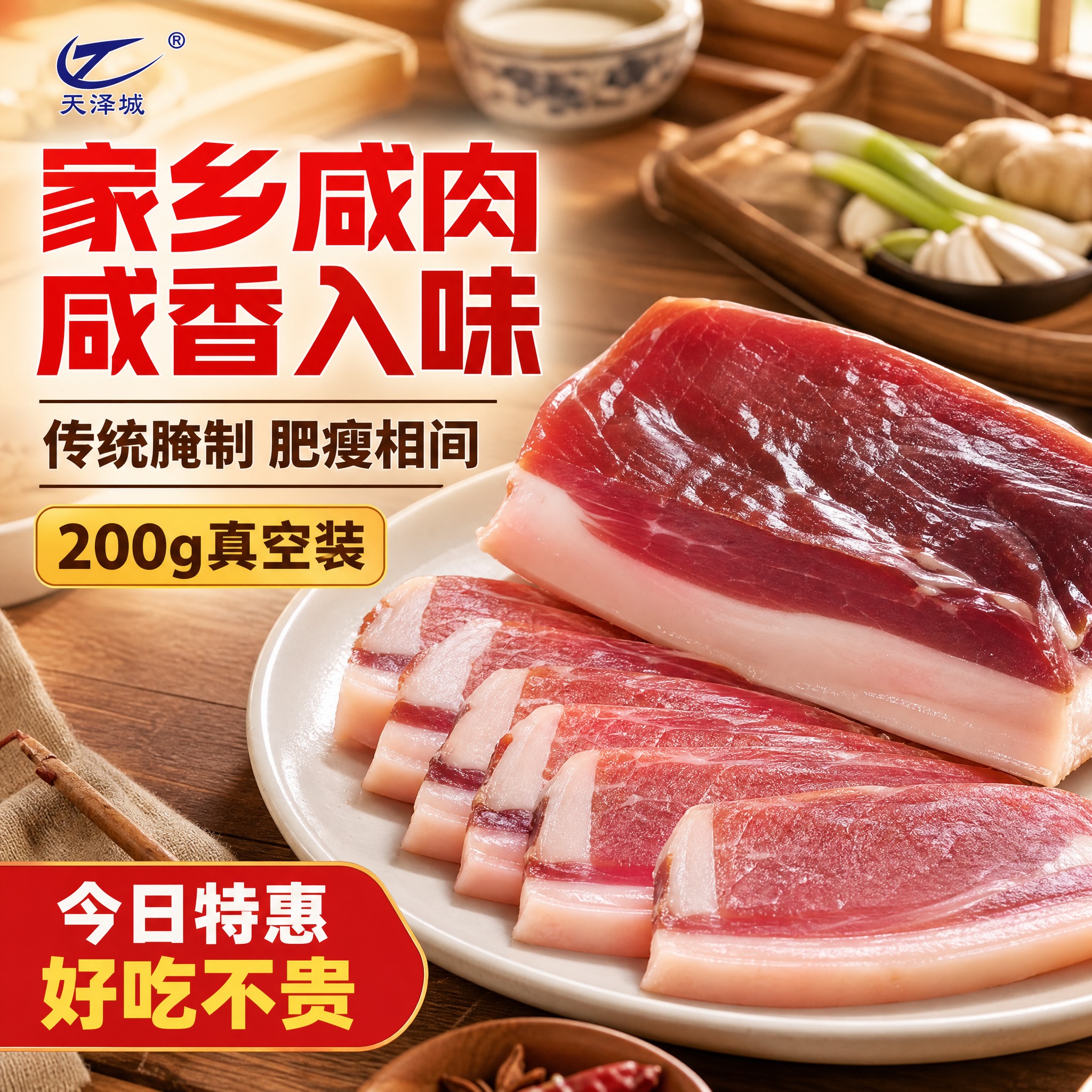 [主图-1] 家乡咸肉首图点击率图，突出食欲感与高性价比。 [… - 图片创意预览