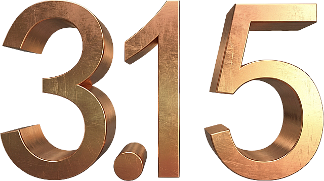 将图中的3.15图形转变成金属质感的立体图形，纹理清晰